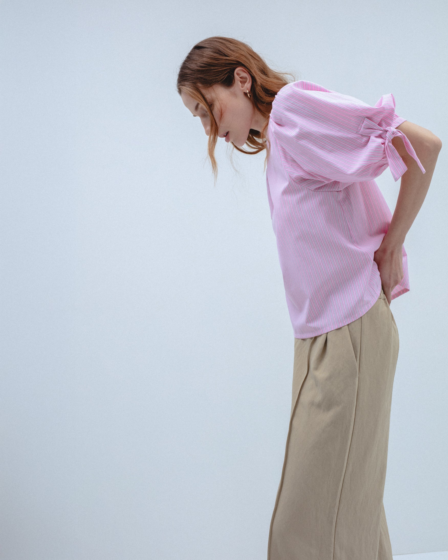 Blusa Rayas Manga Abullonada