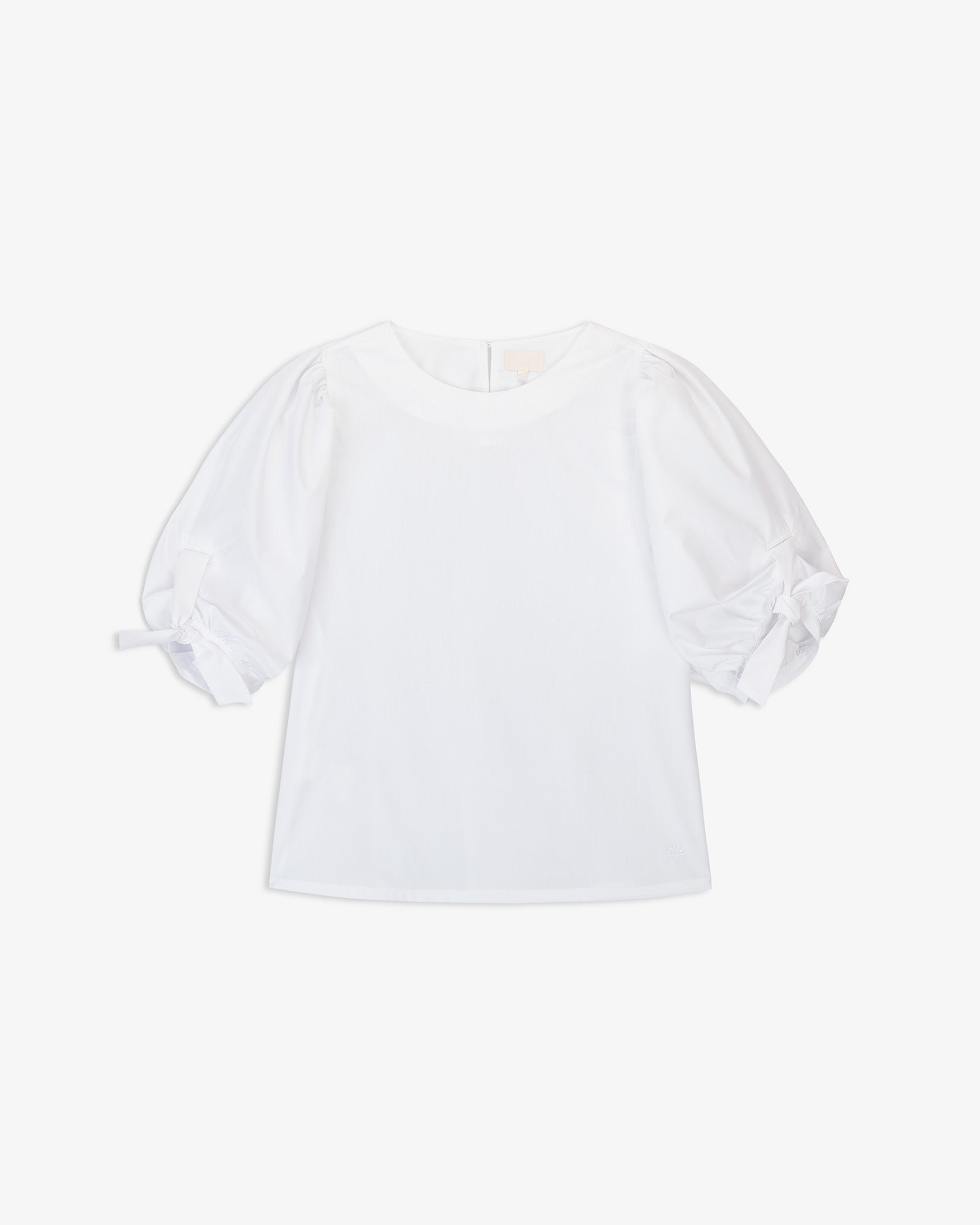 Blusa Manga Abullonada Lazos