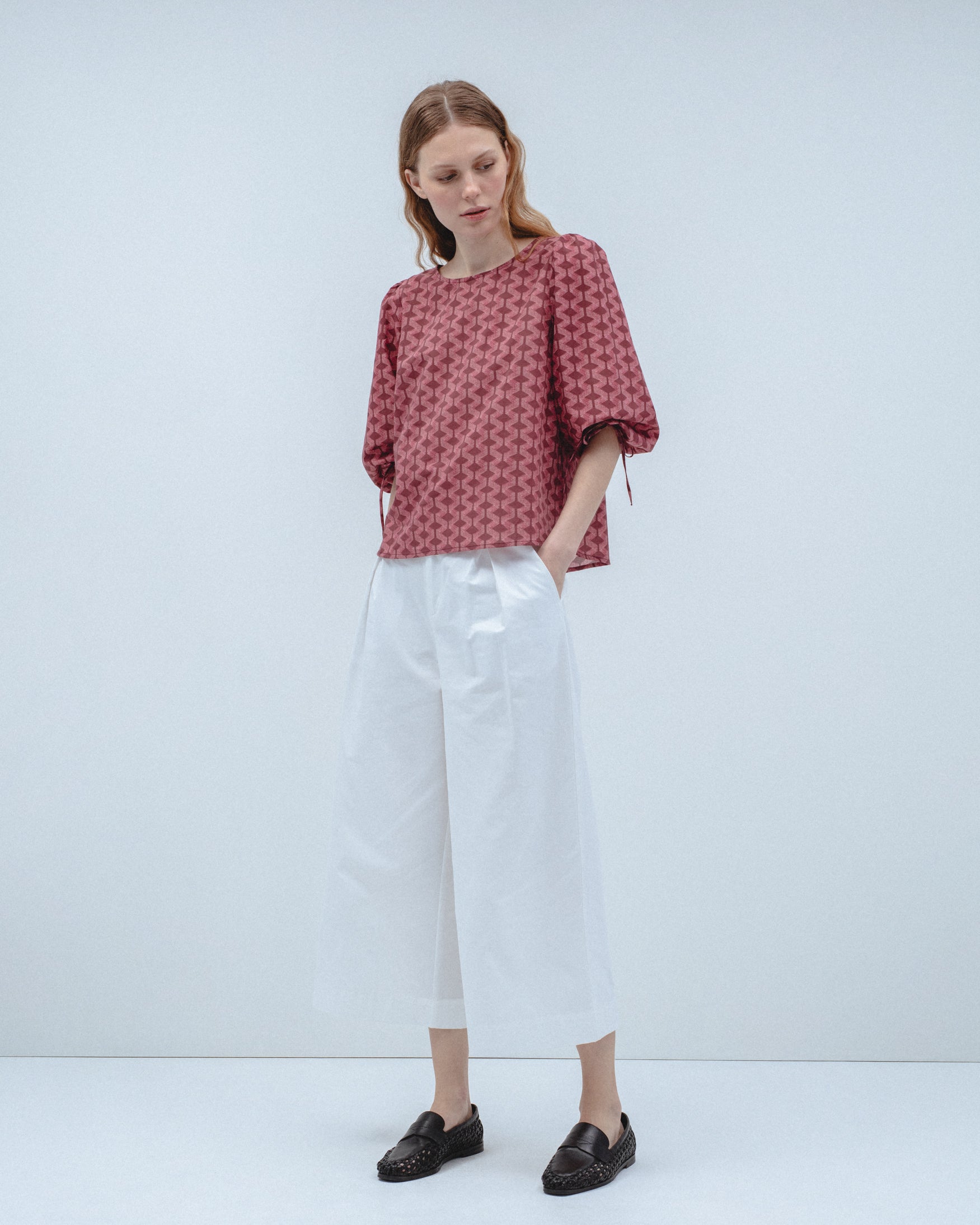 Blusa Estampada Rombos Lazadas