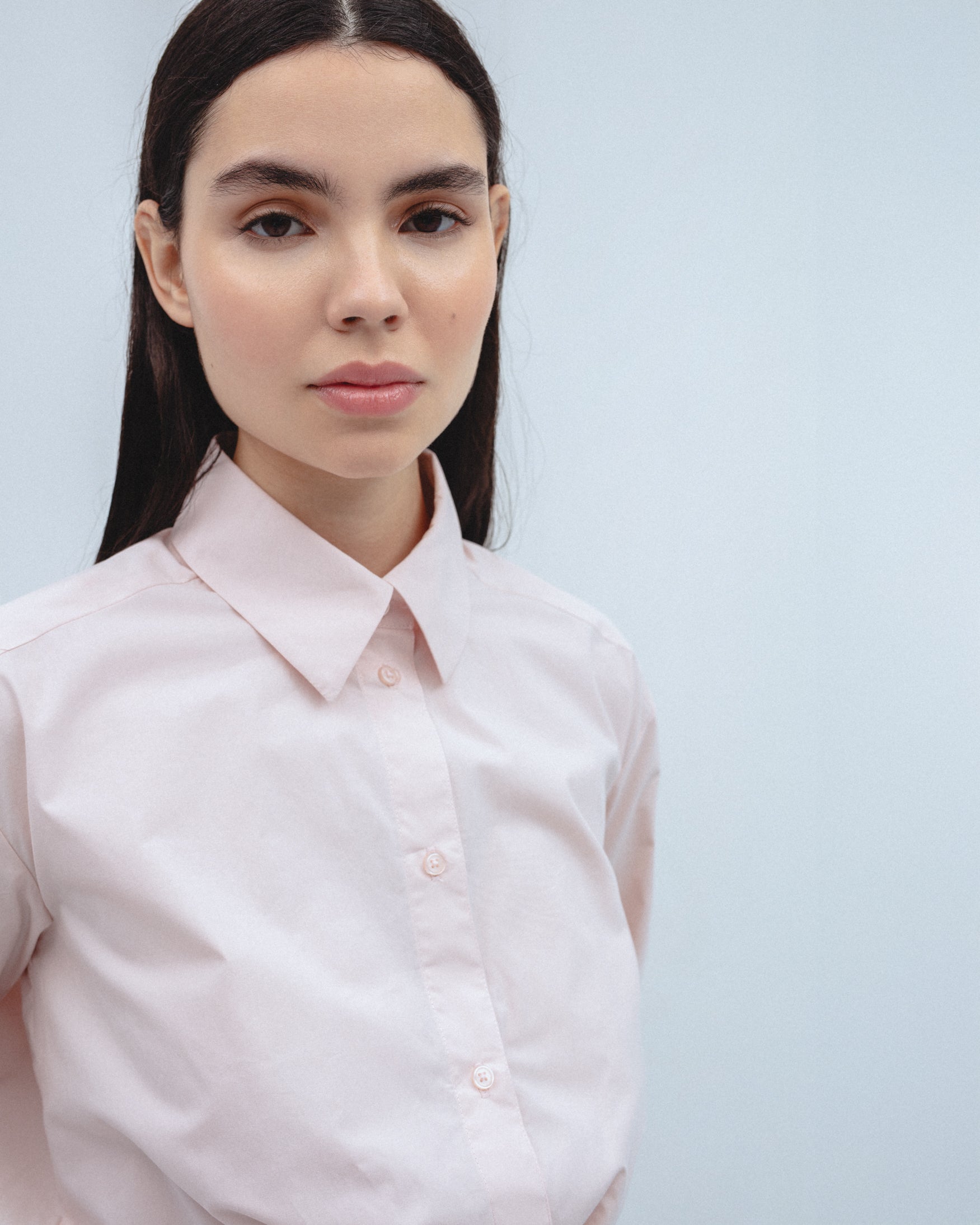 Camisa Popelín Pliegues Cintura