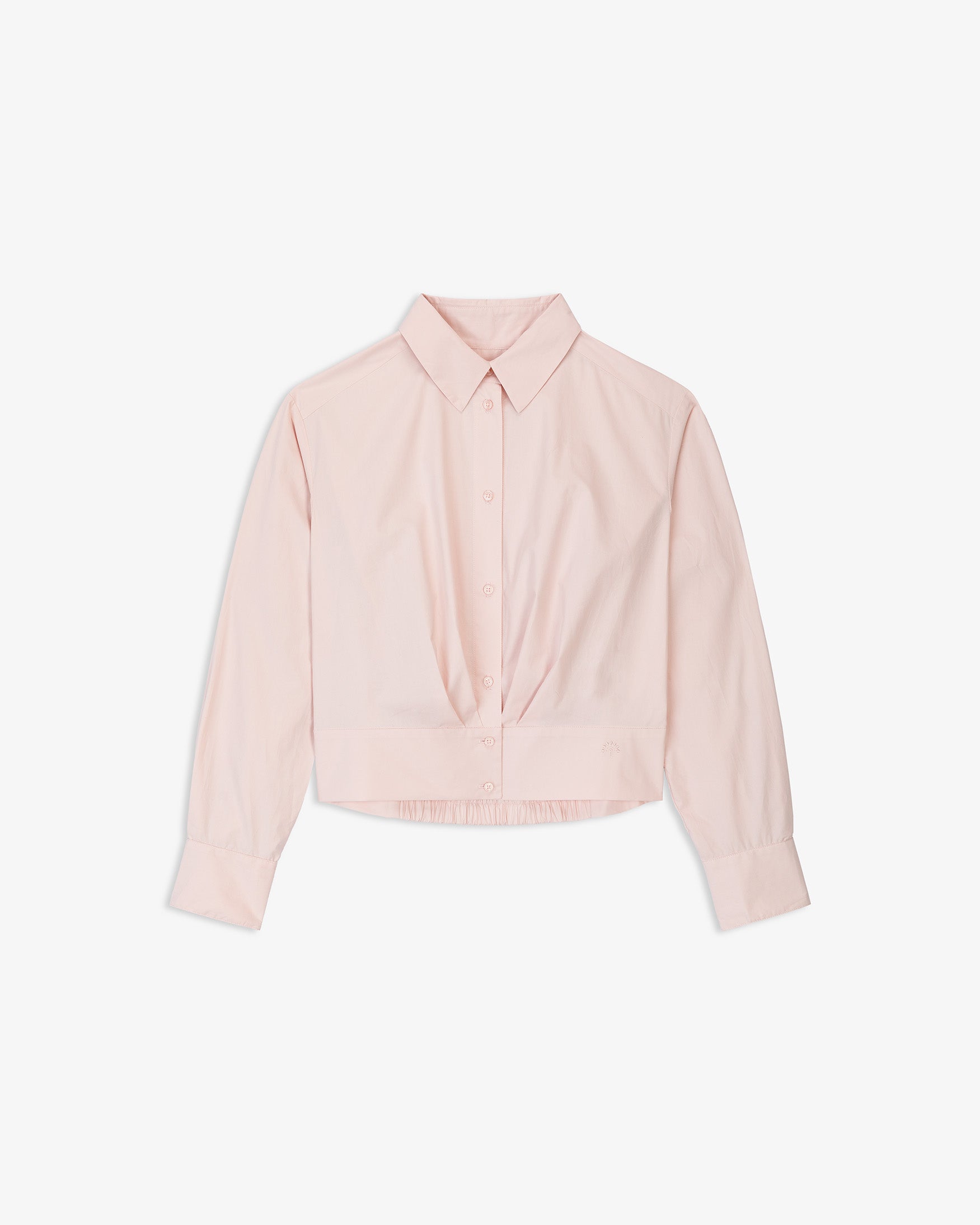 Camisa Popelín Pliegues Cintura