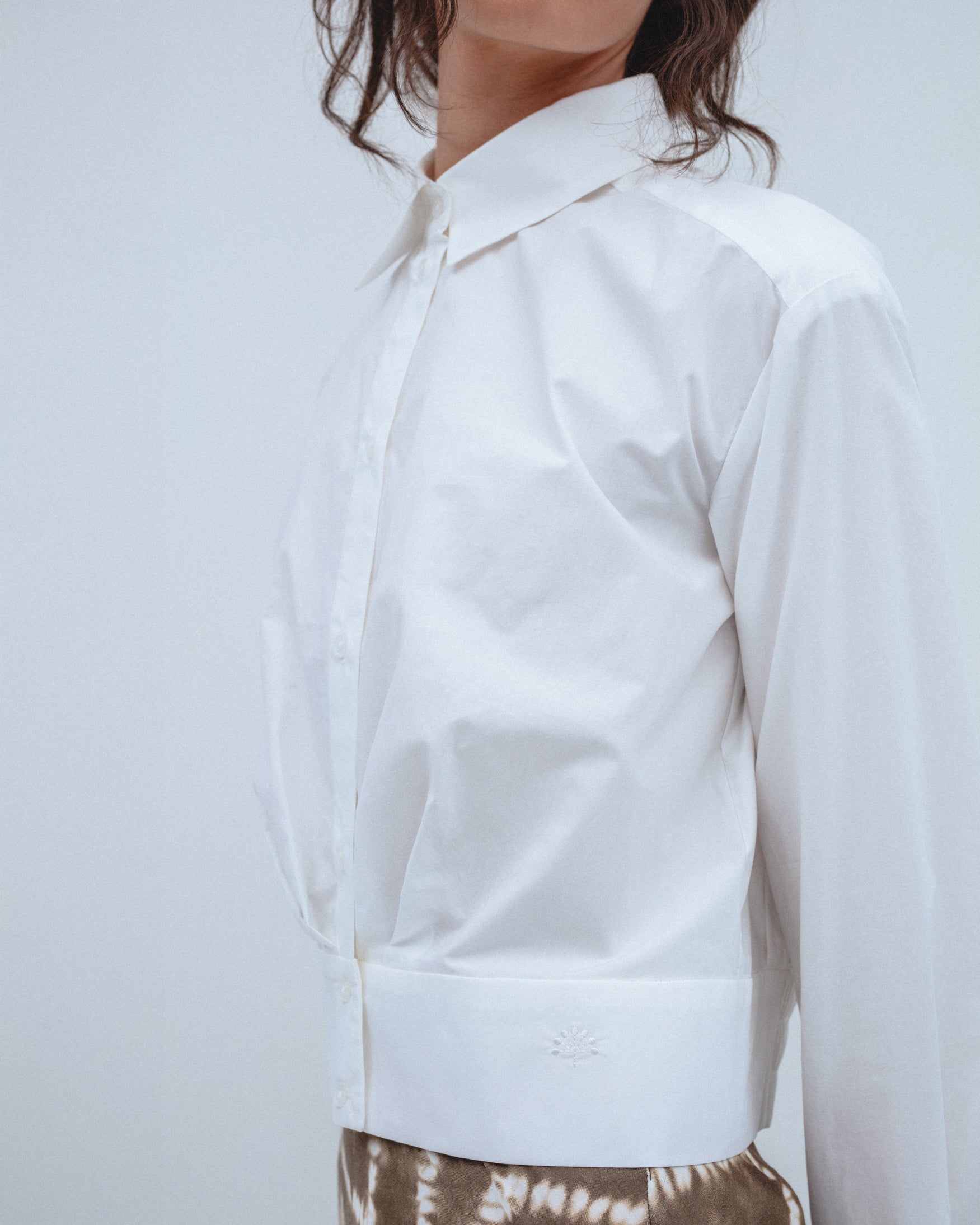 Camisa Popelín Pliegues Cintura