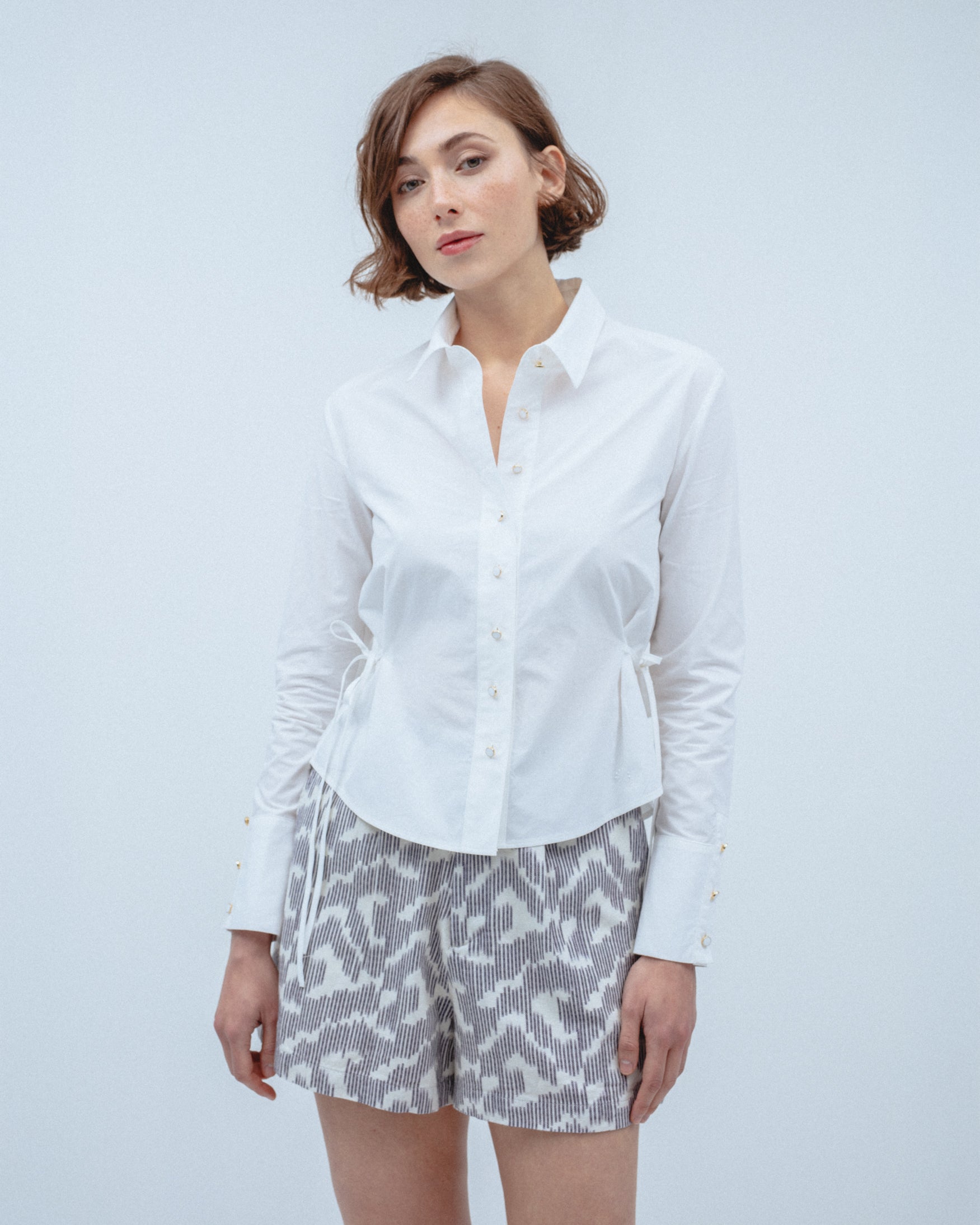 Camisa Algodón Lazada Lateral