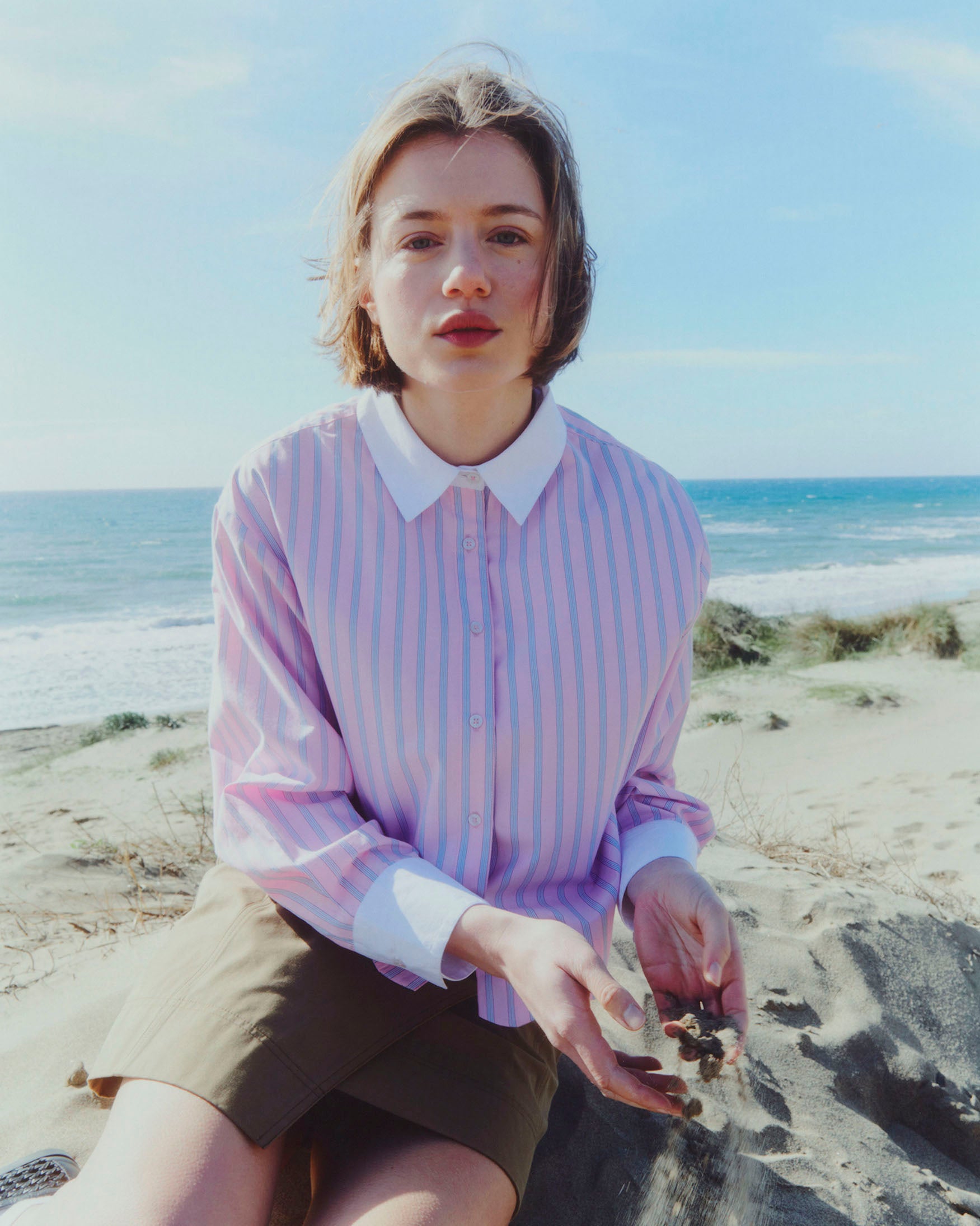 Camisa Rayas Cropped Bajo Ondas