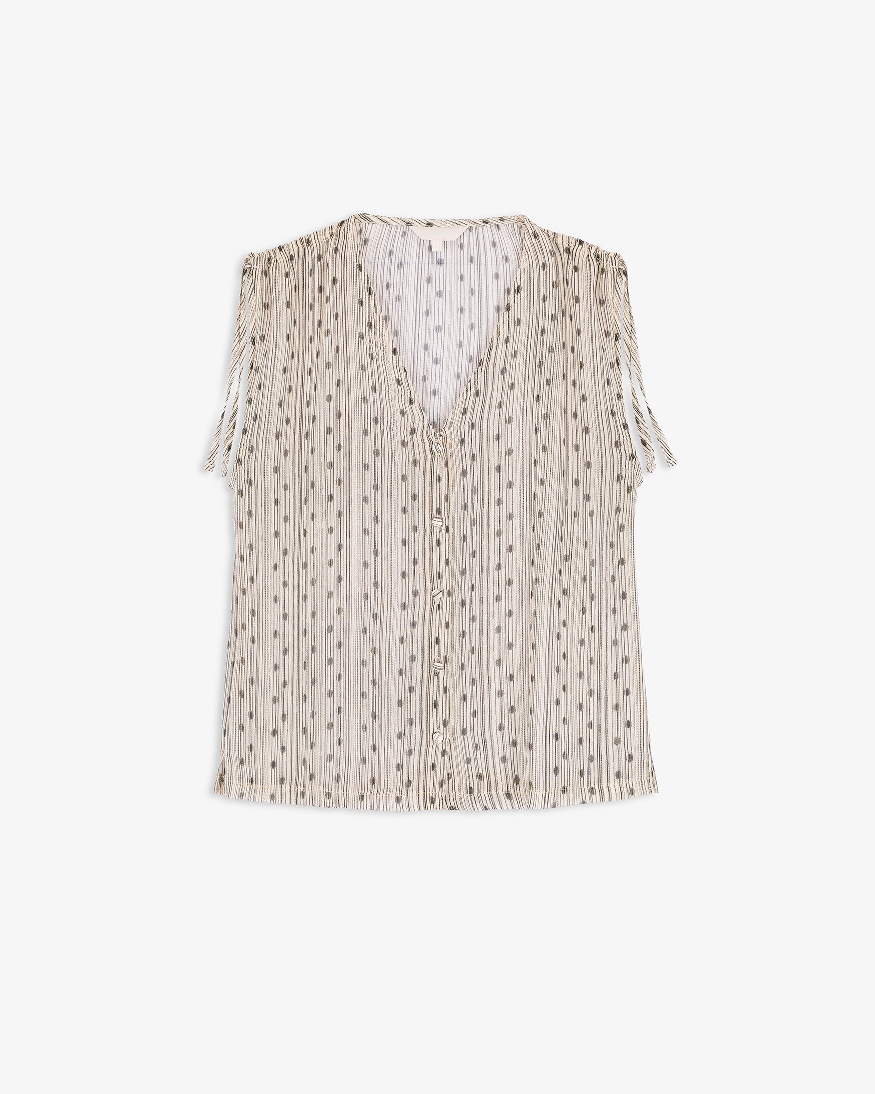 Camisa Sin Mangas Frunce Hombro