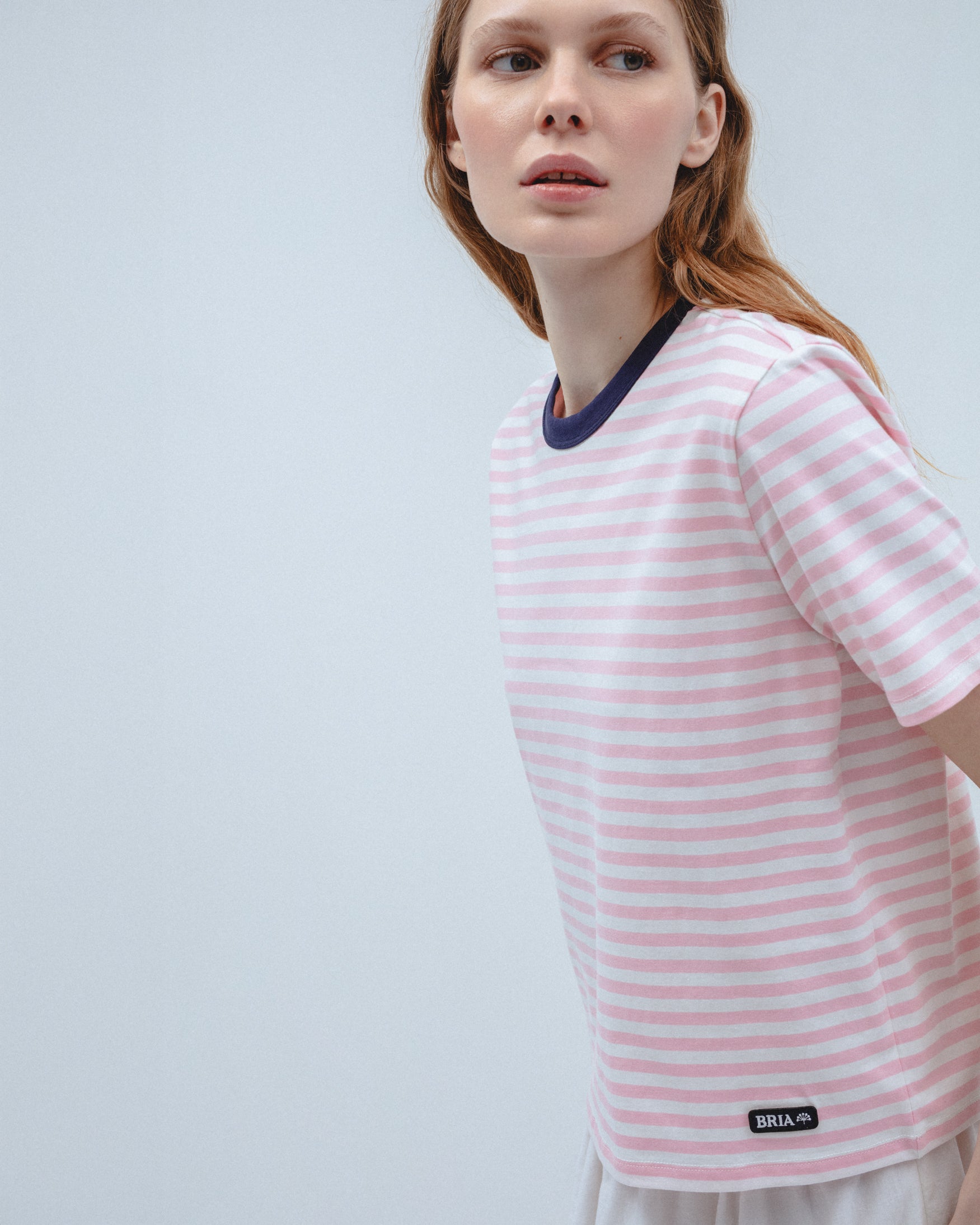 Camiseta Rayas Cuello Contraste