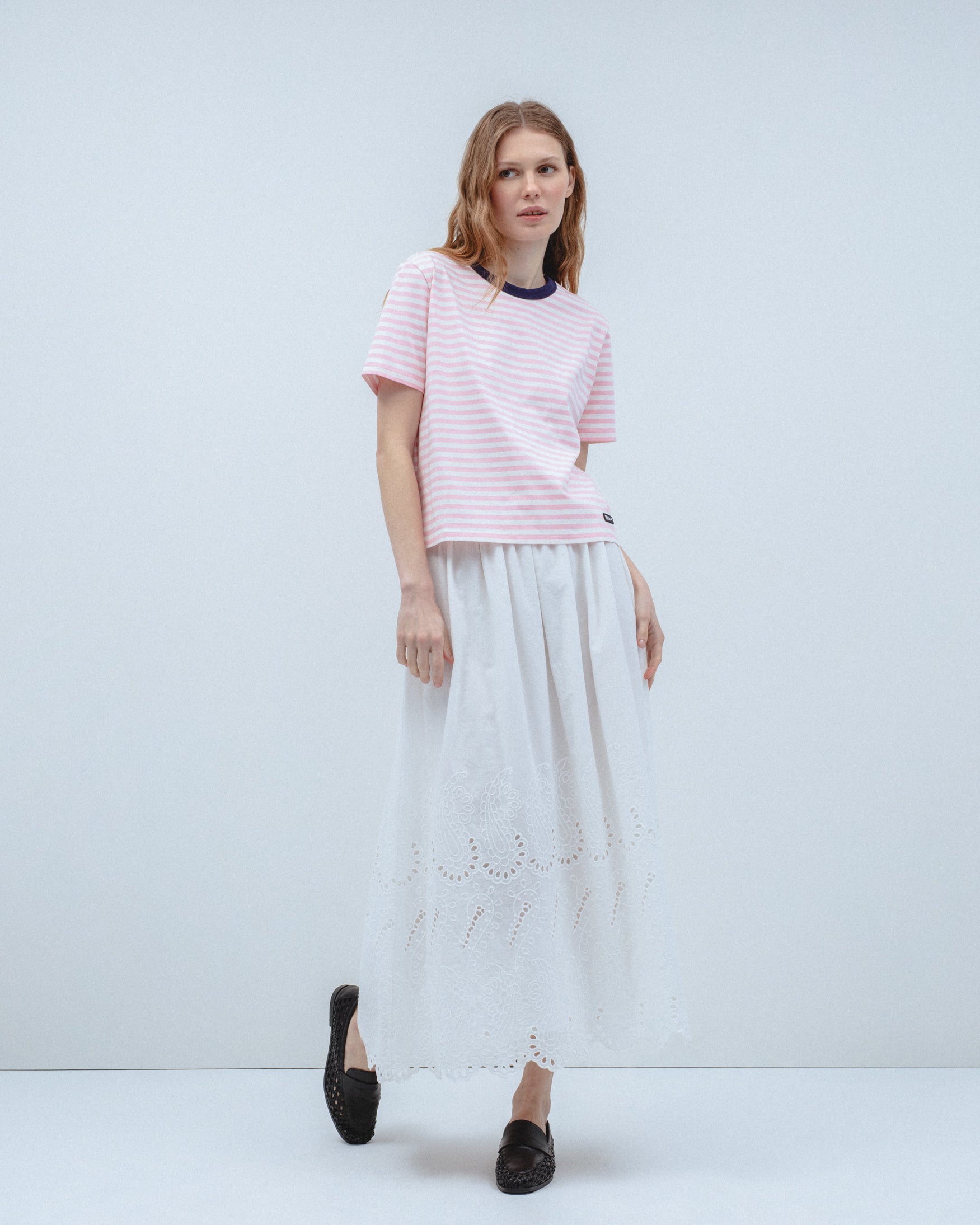 Camiseta Rayas Cuello Contraste