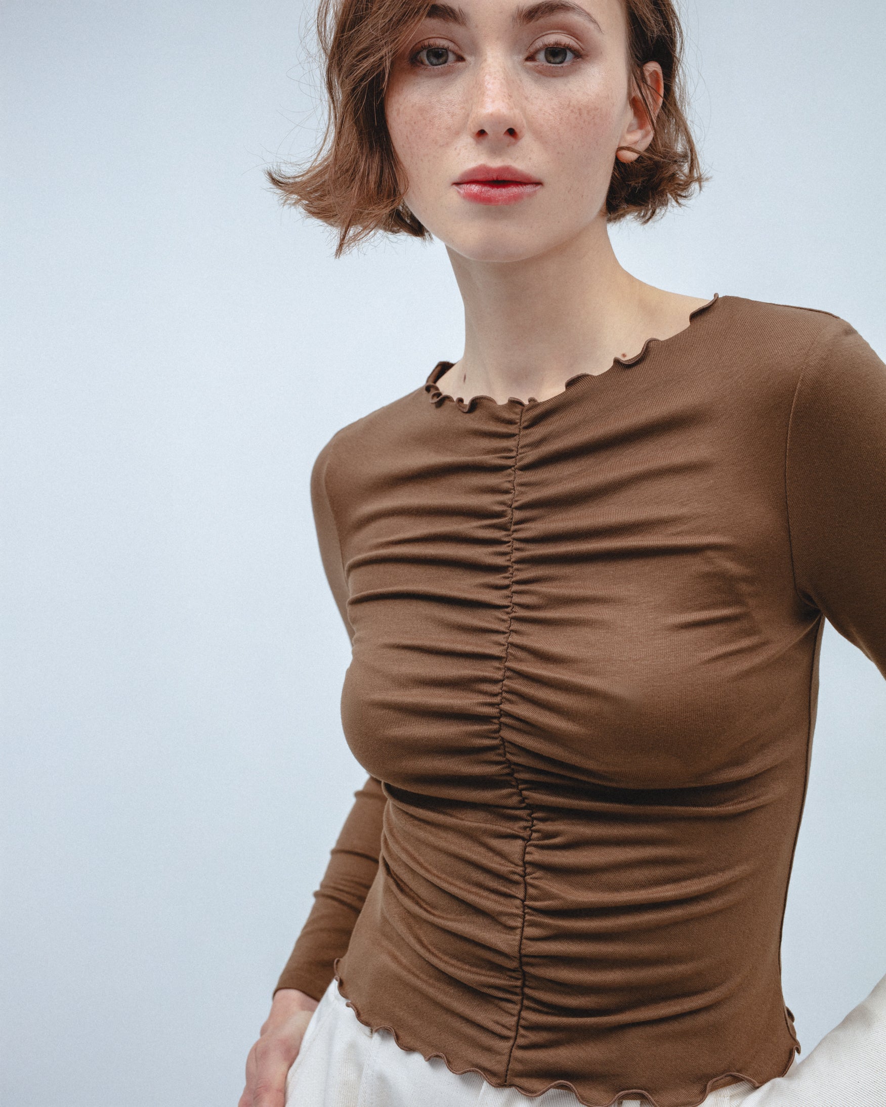 Camiseta Manga Larga Frunces