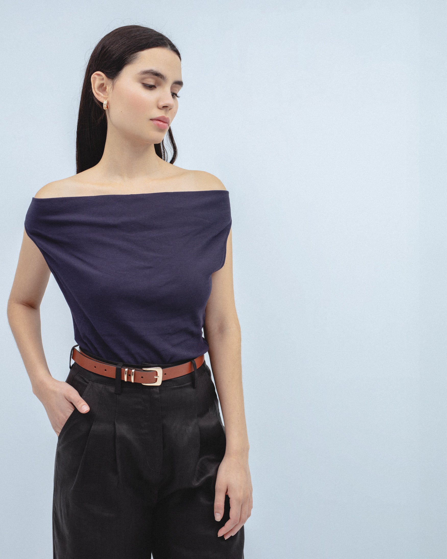 Camiseta Sin Mangas Drapeada