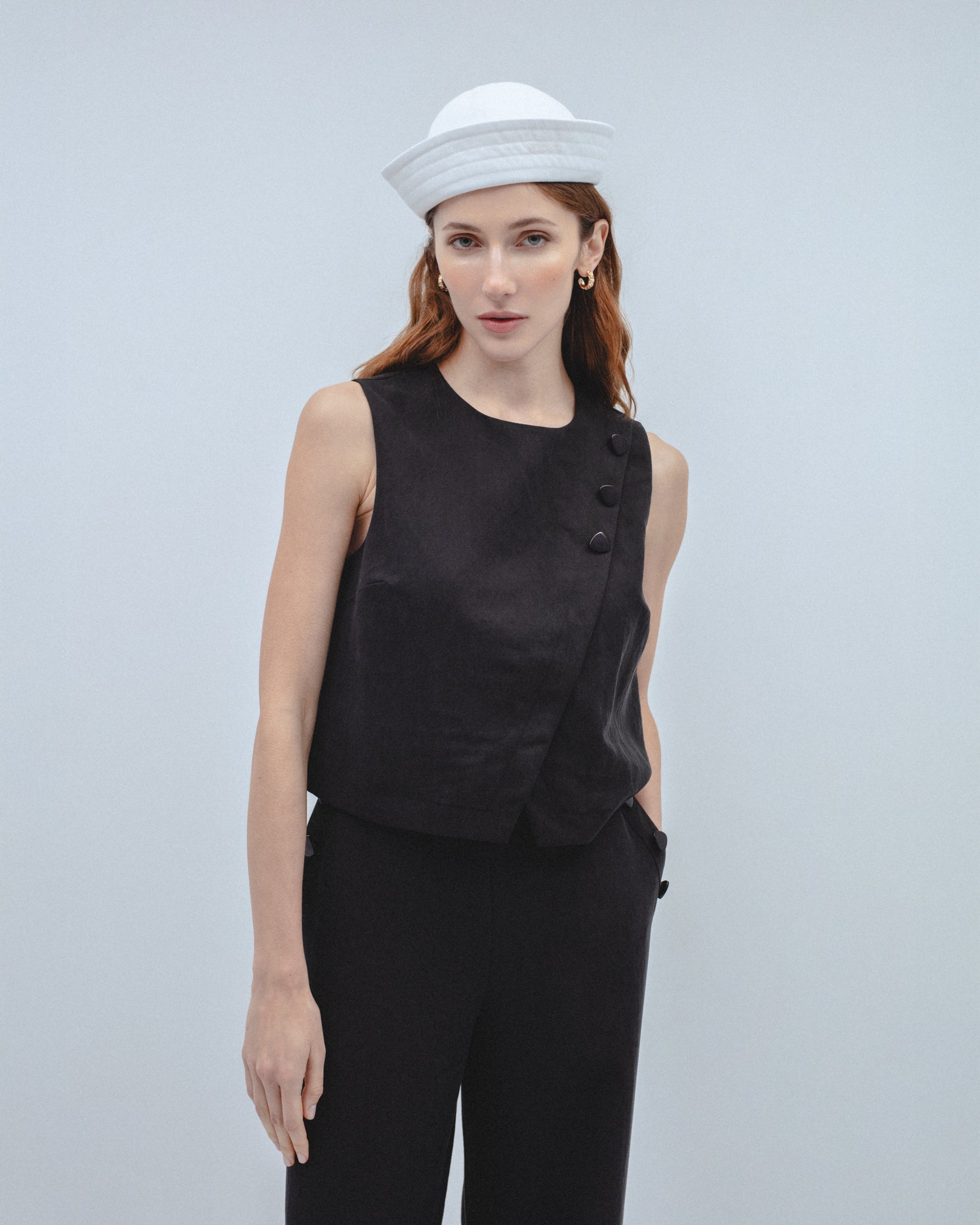 Top Asimétrico Botones