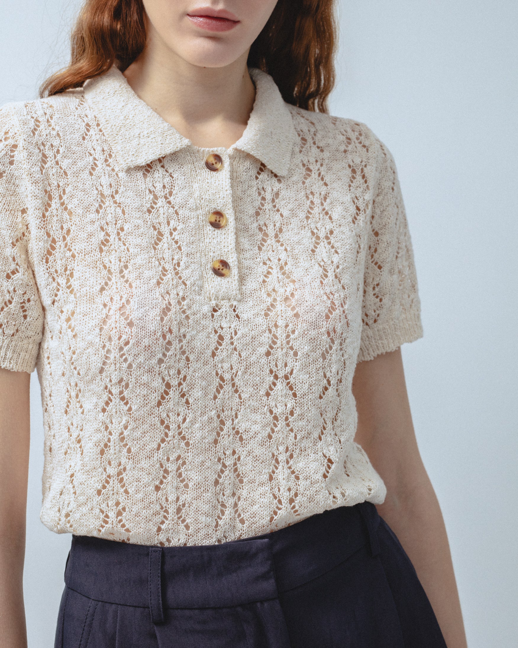 Top Polo Punto Calado