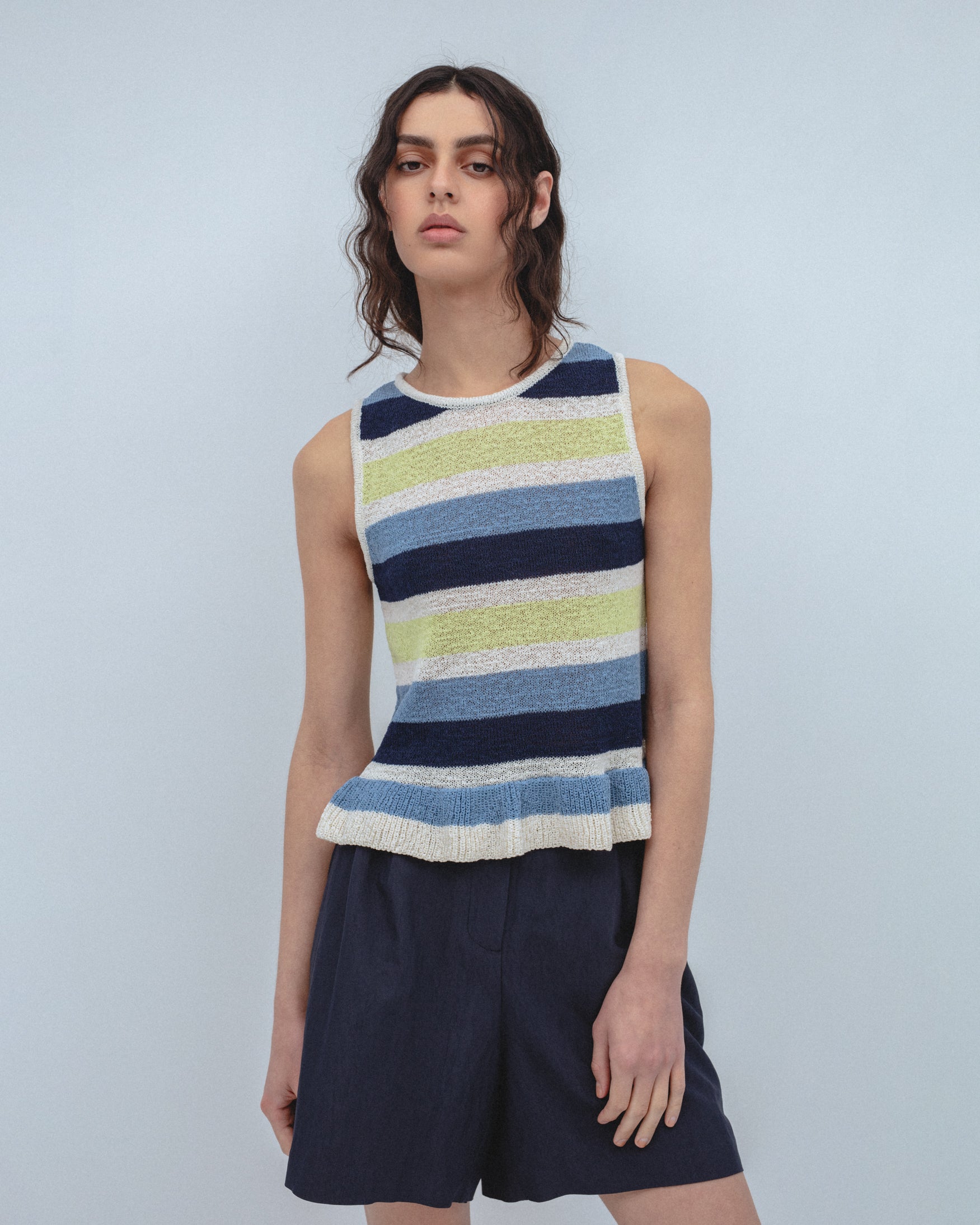 Top Punto Rayas Volantes