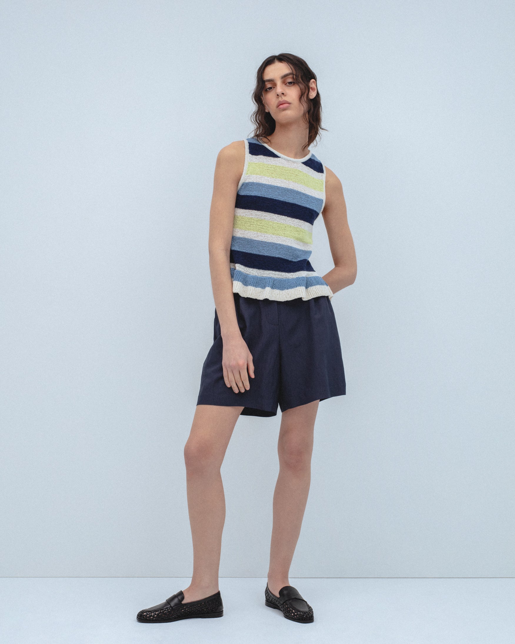 Top Punto Rayas Volantes