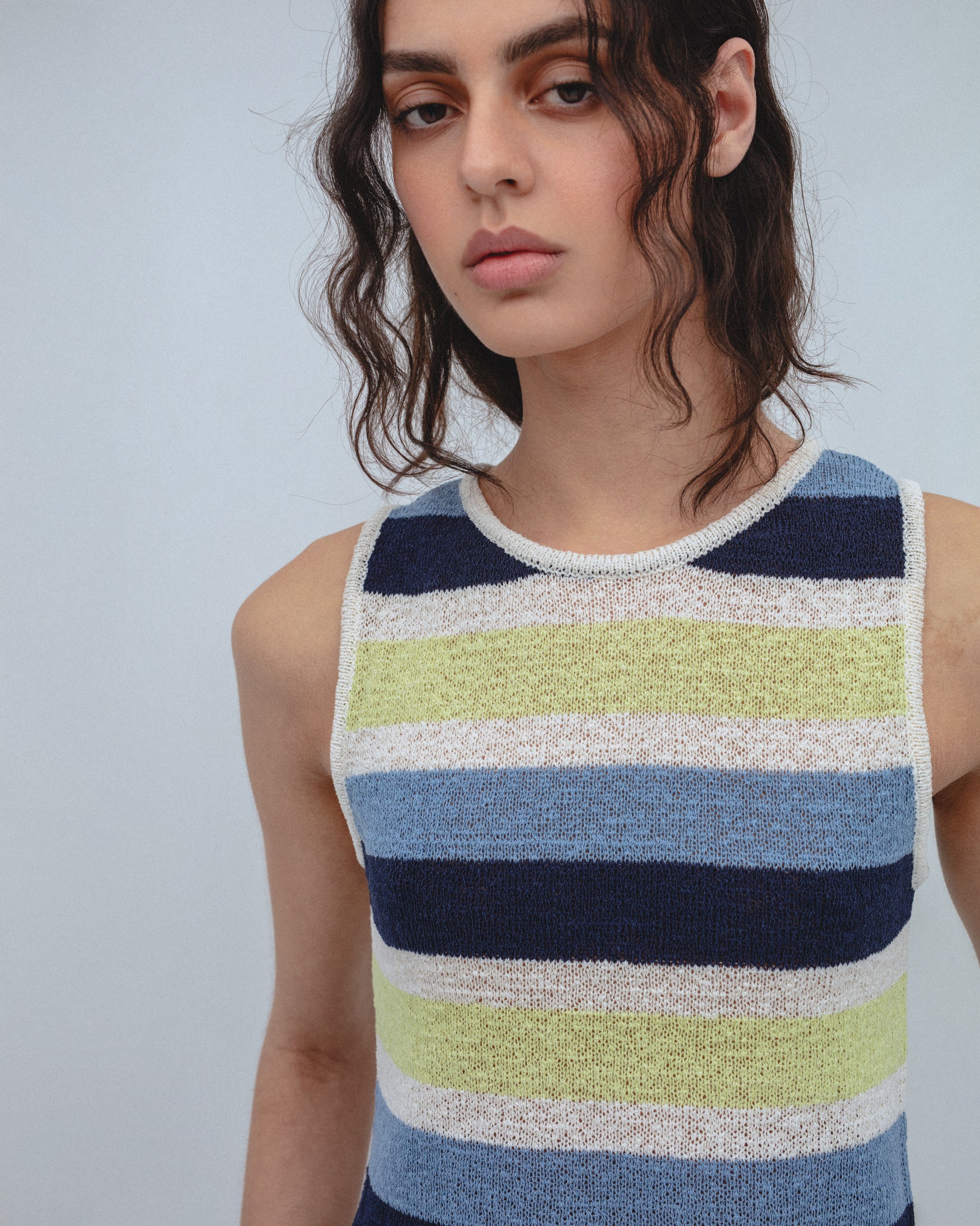 Top Punto Rayas Volantes