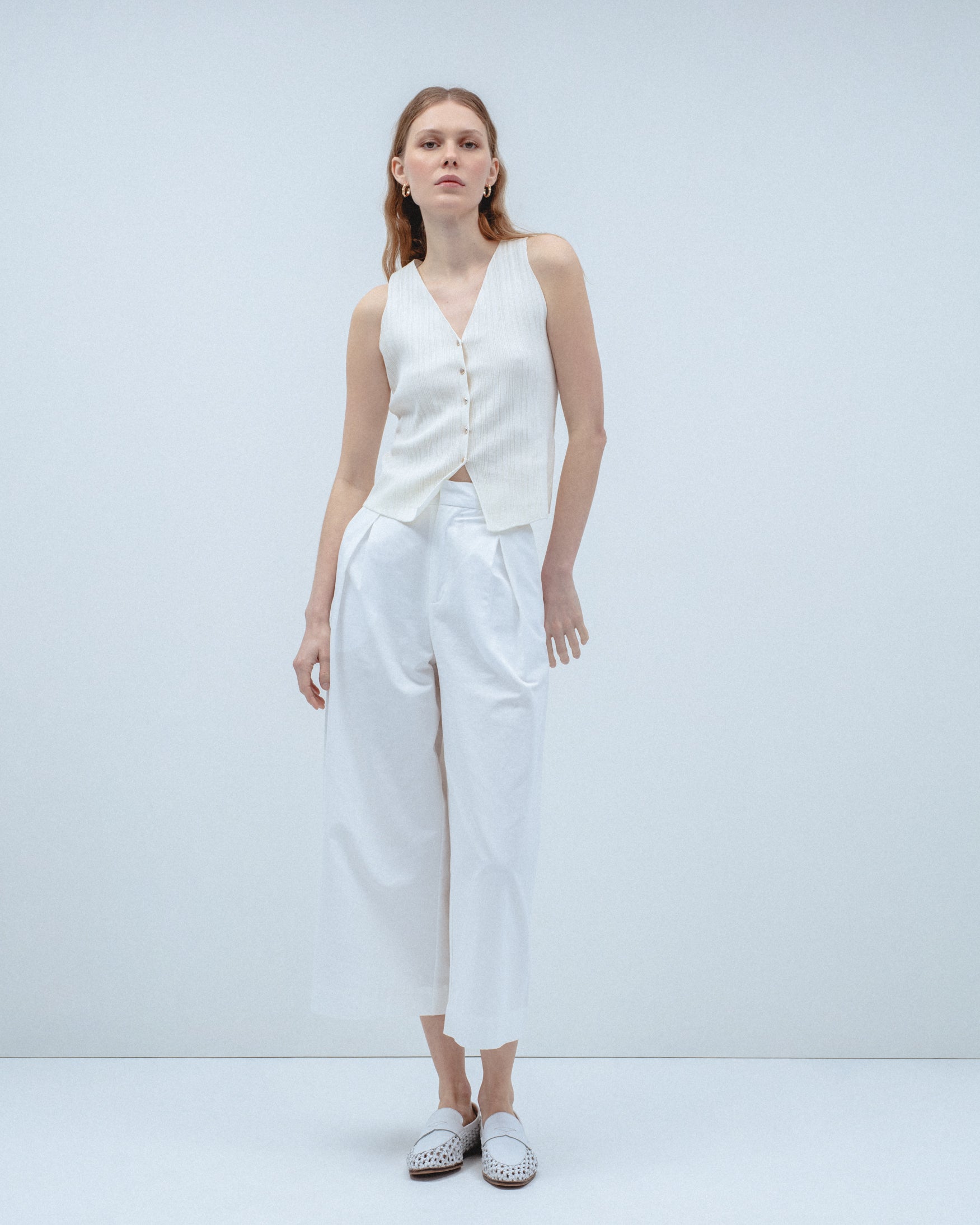 Top Chaleco Punto Botones