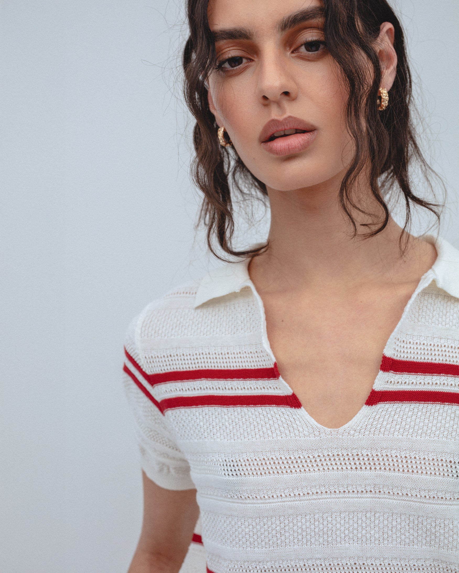 Top Punto Calado Polo Rayas