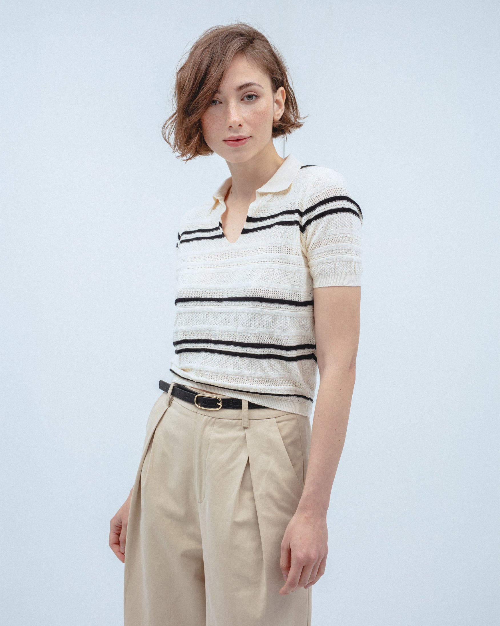 Top Punto Calado Polo Rayas