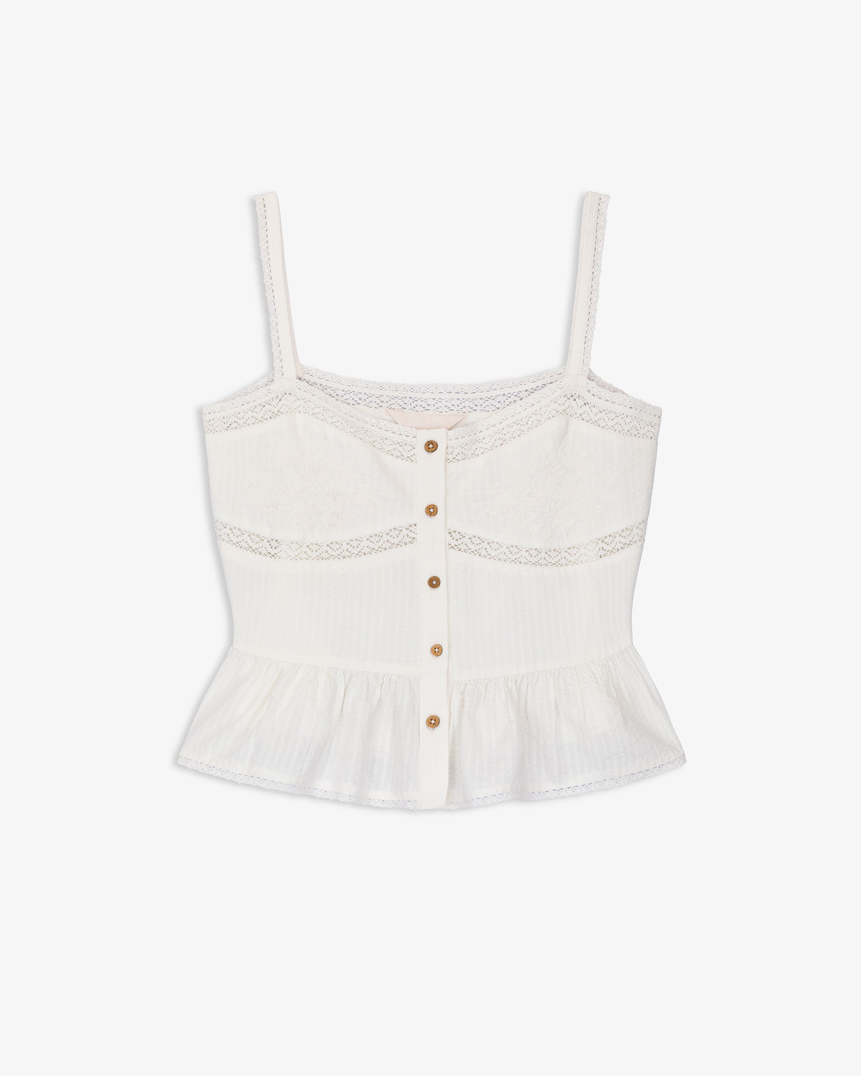 Top Tirantes Bordado Encajes