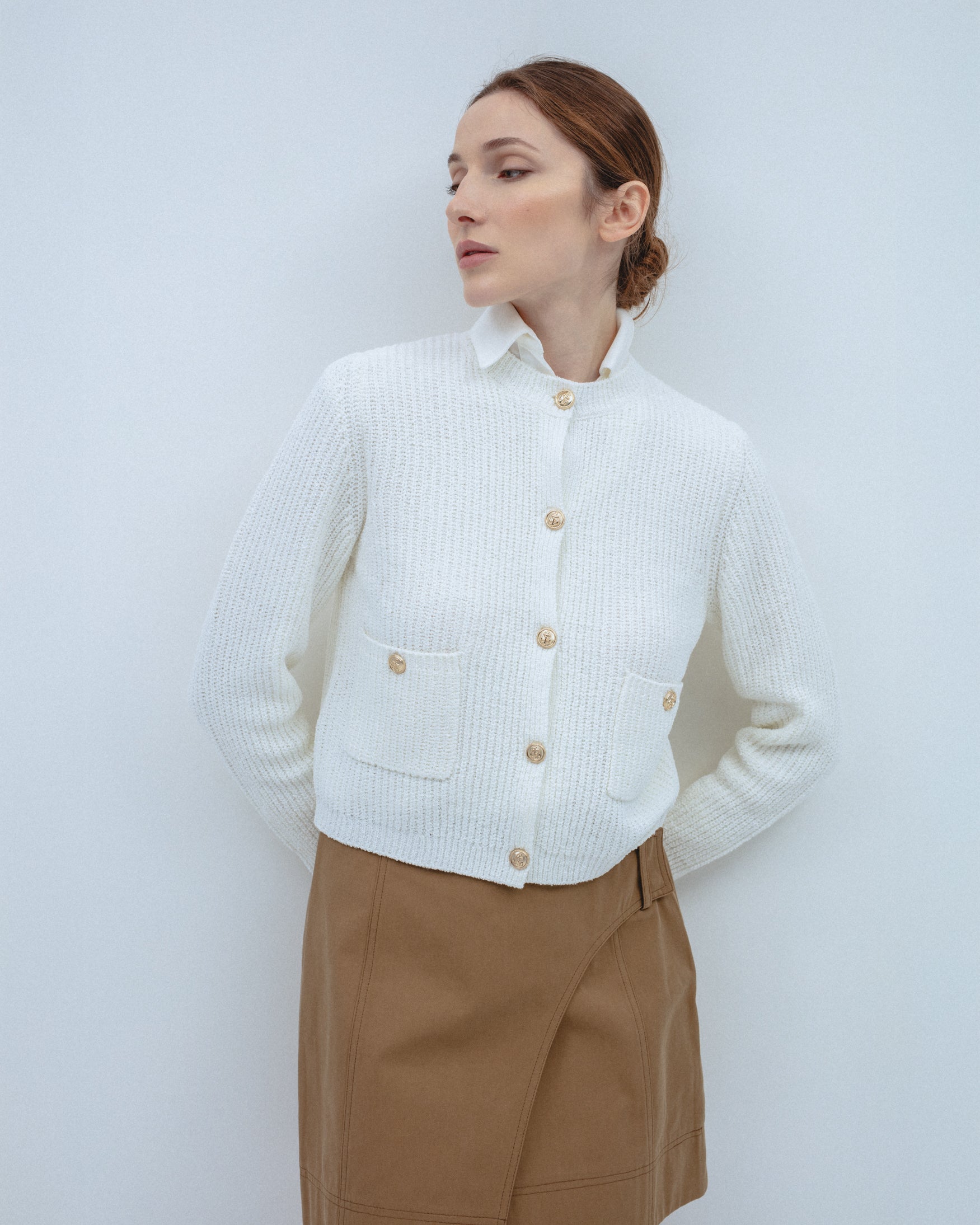 Cárdigan Punto Estructura Botones