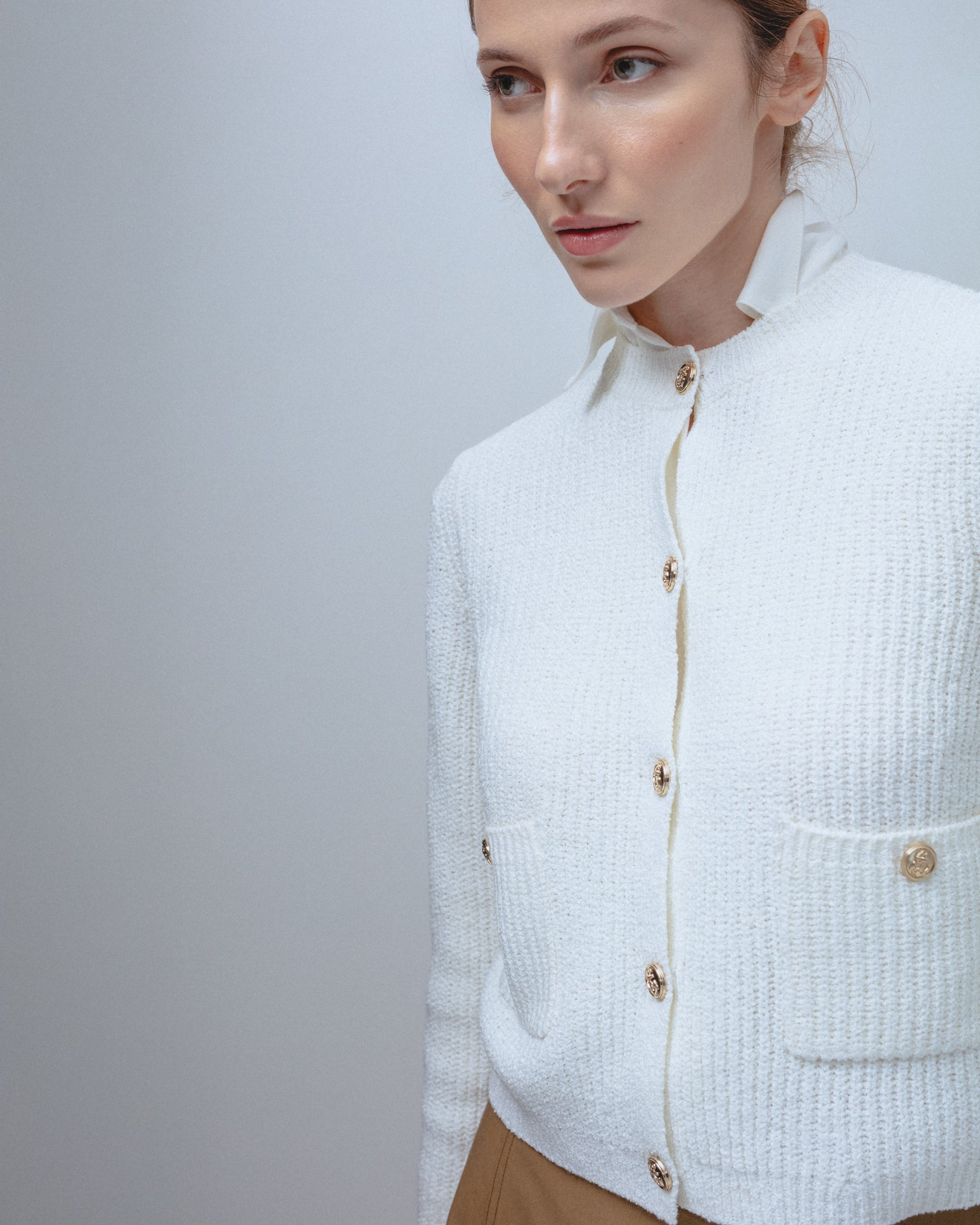 Cárdigan Punto Estructura Botones