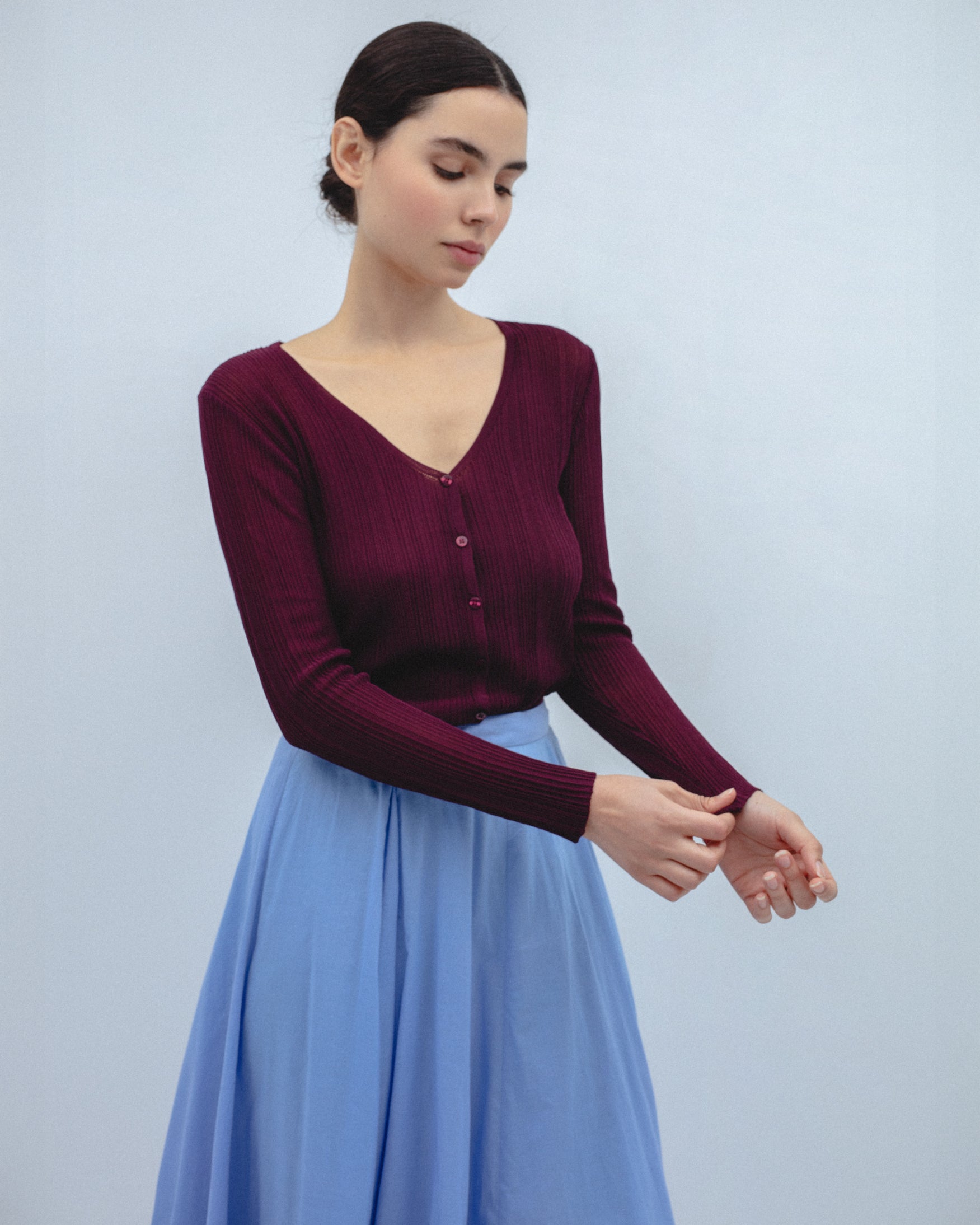 Cárdigan Plisado Botones