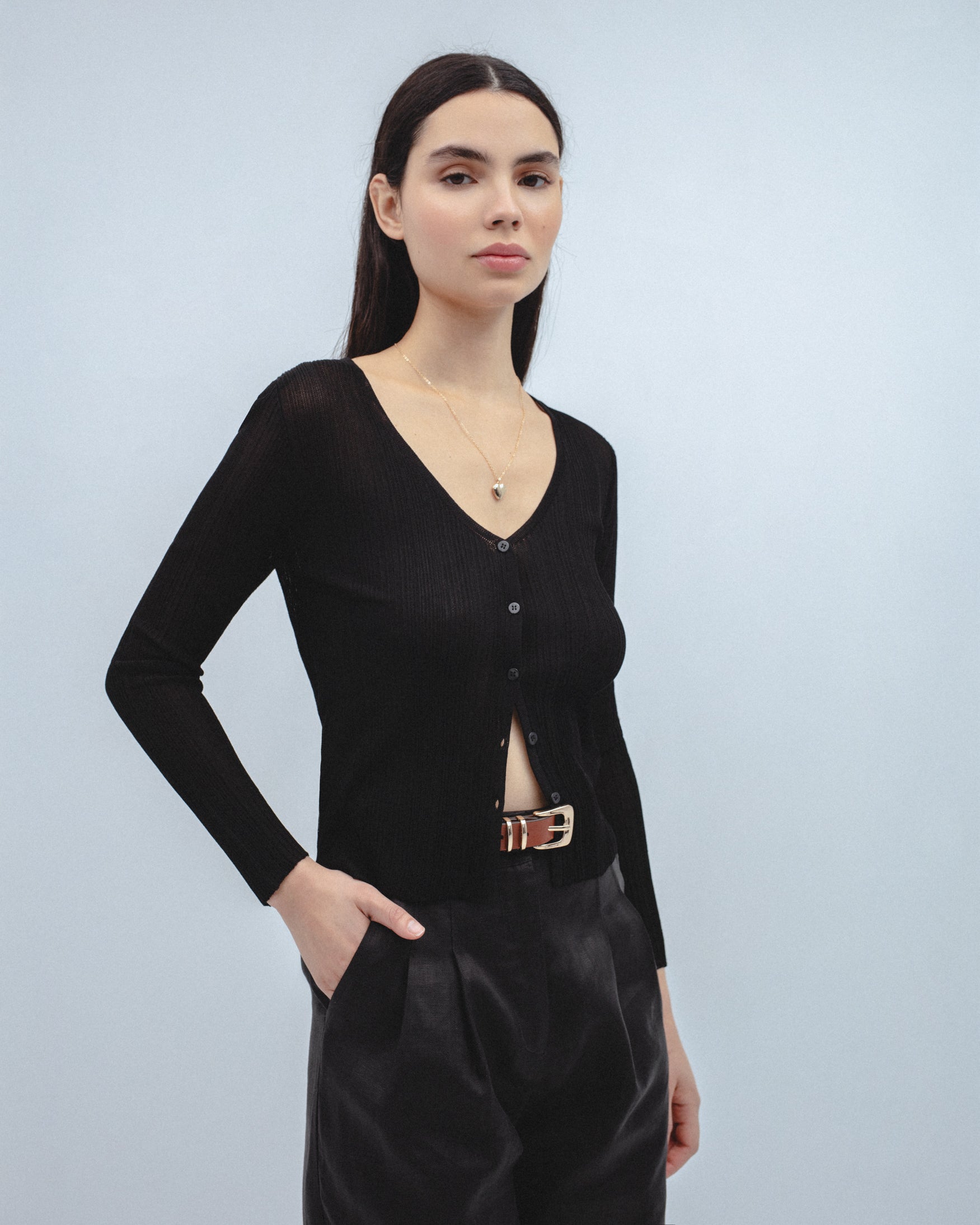 Cárdigan Plisado Botones