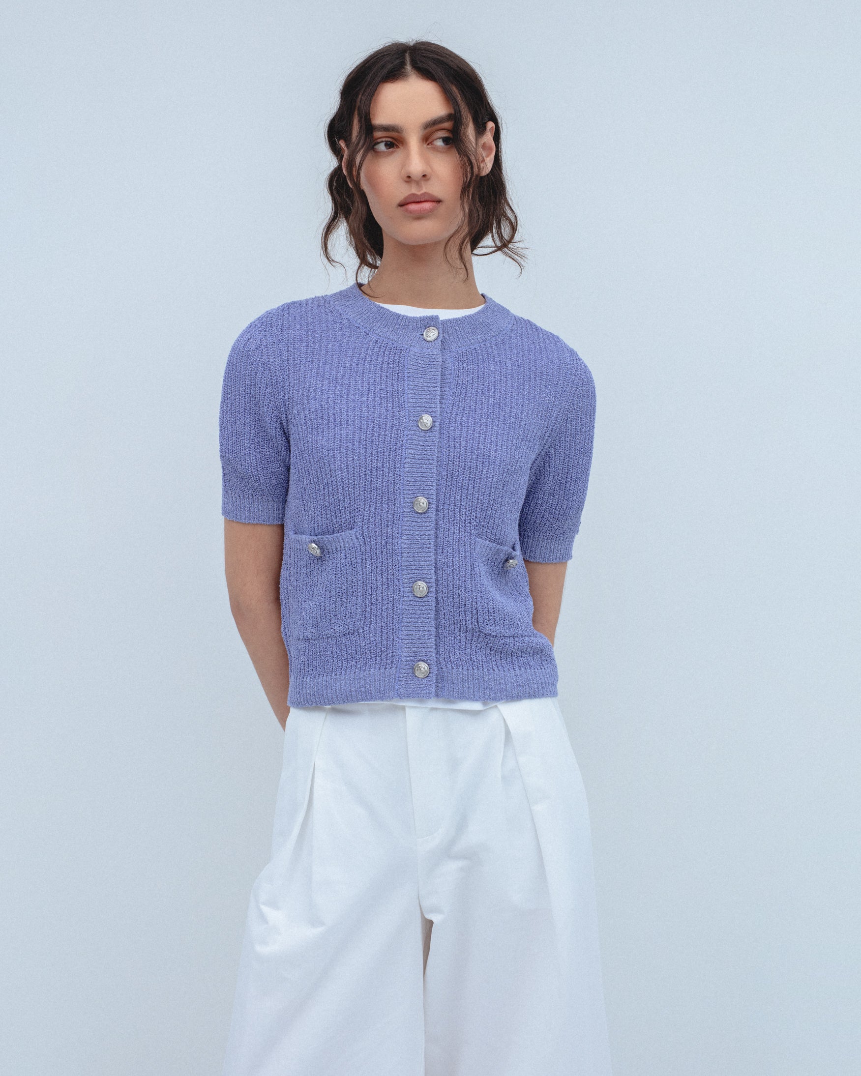 Cárdigan Punto Estructura Botones