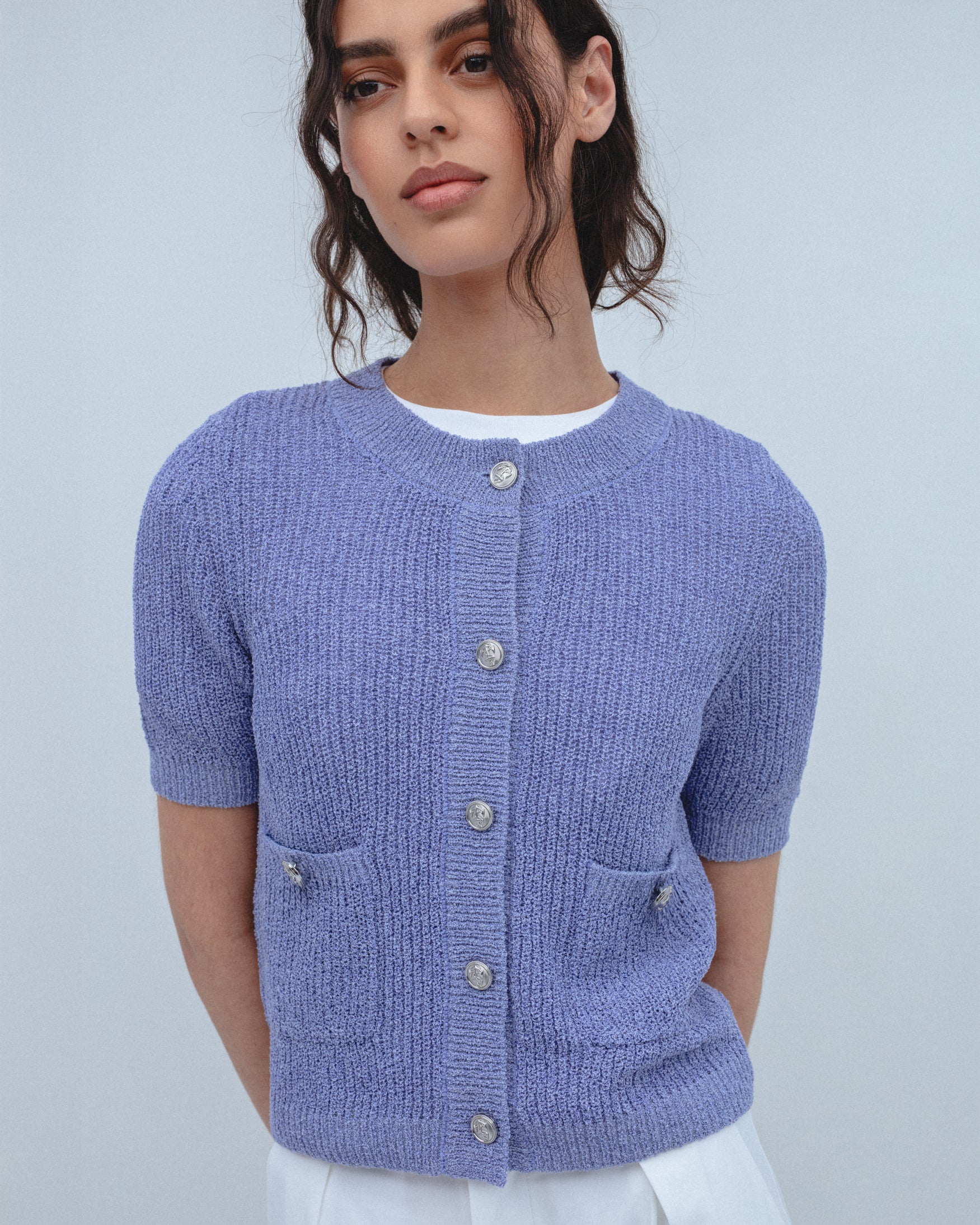 Cárdigan Punto Estructura Botones