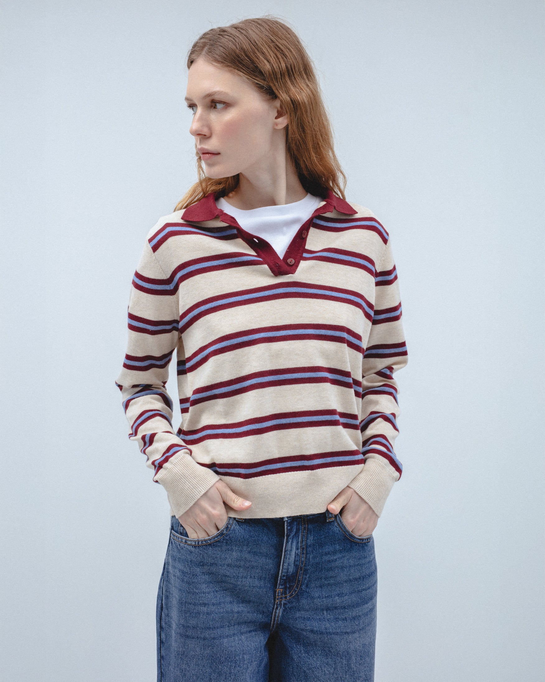 Jersey Polo Punto Rayas Tricolor