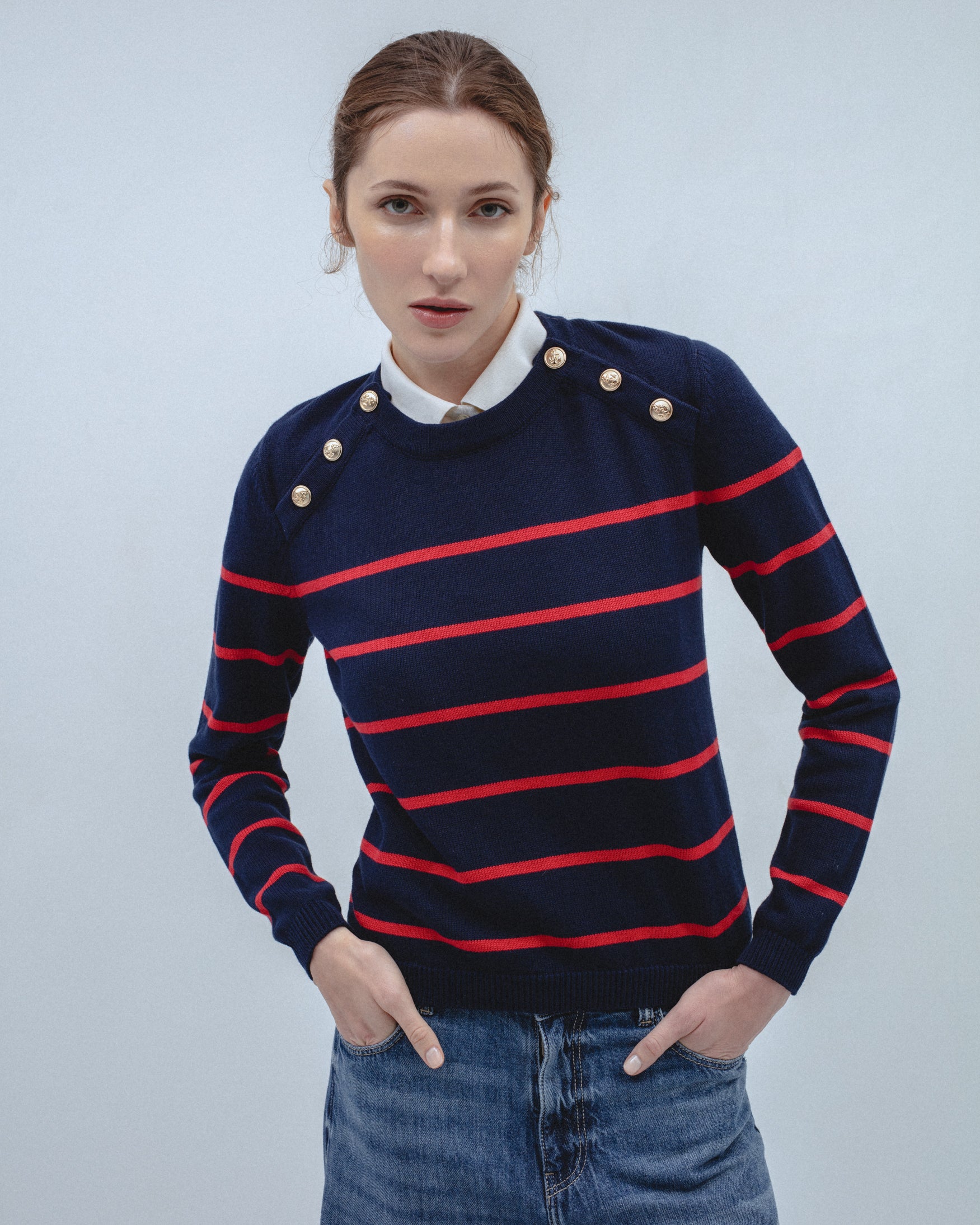 Jersey Punto Rayas Botones