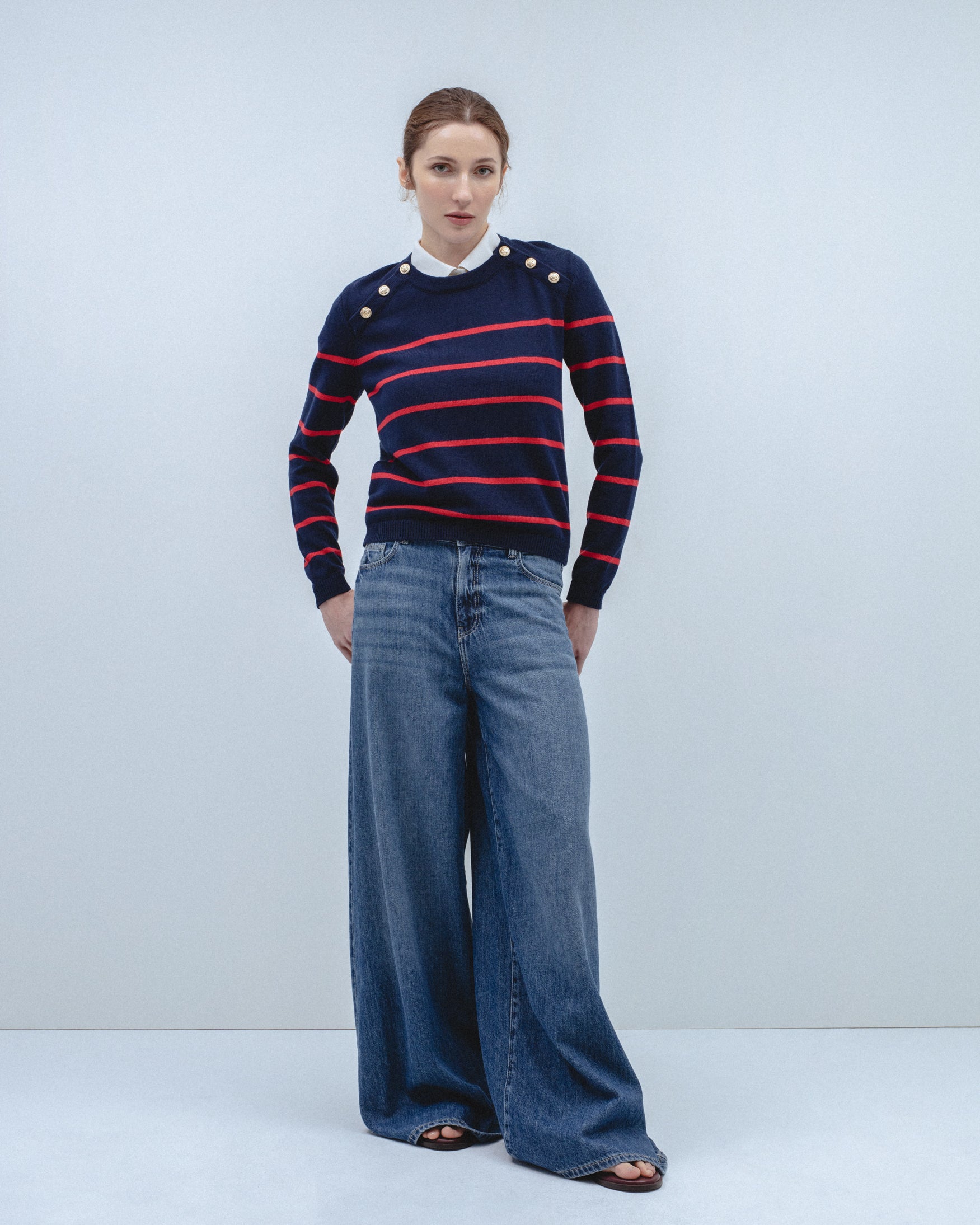 Jersey Punto Rayas Botones