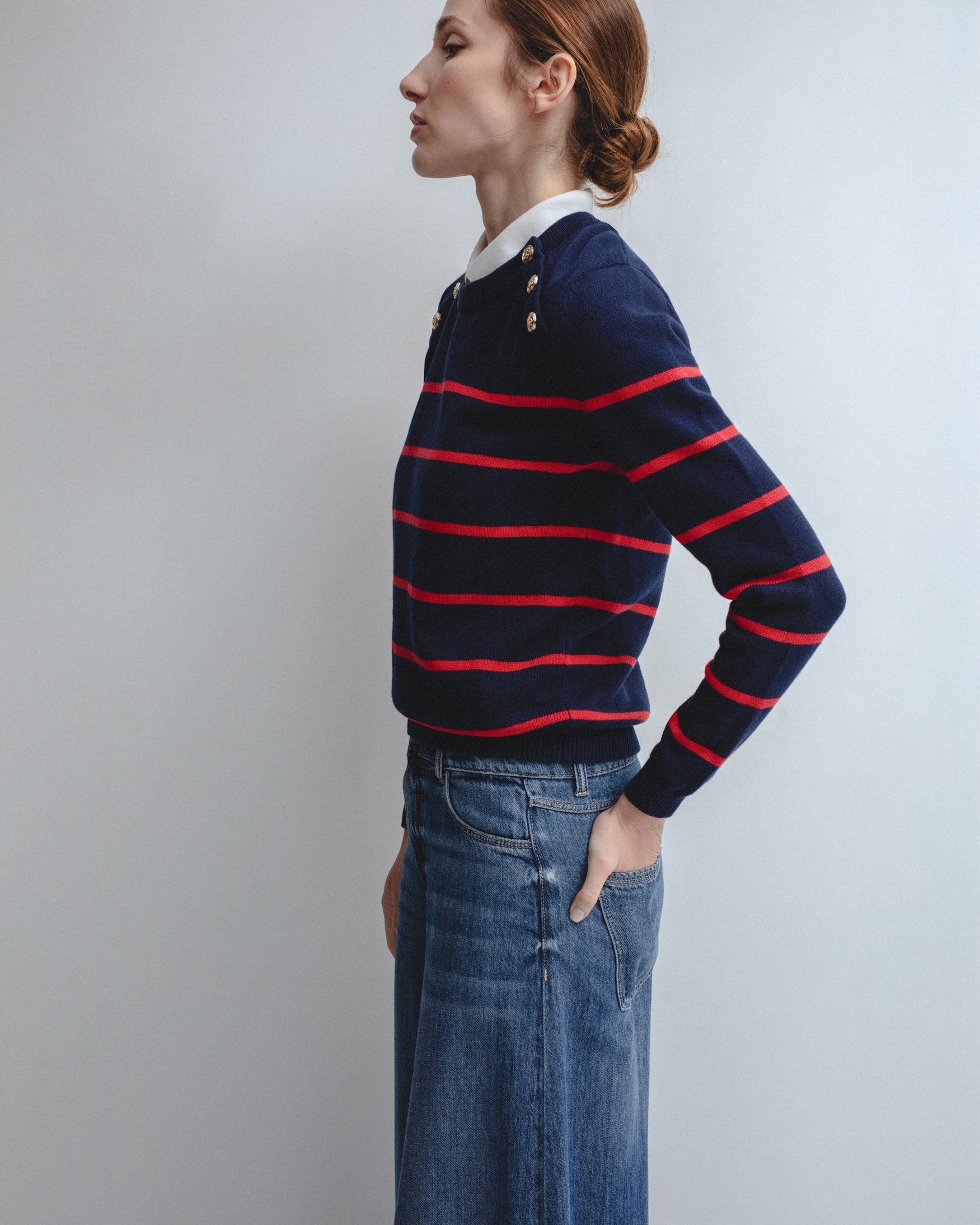 Jersey Punto Rayas Botones