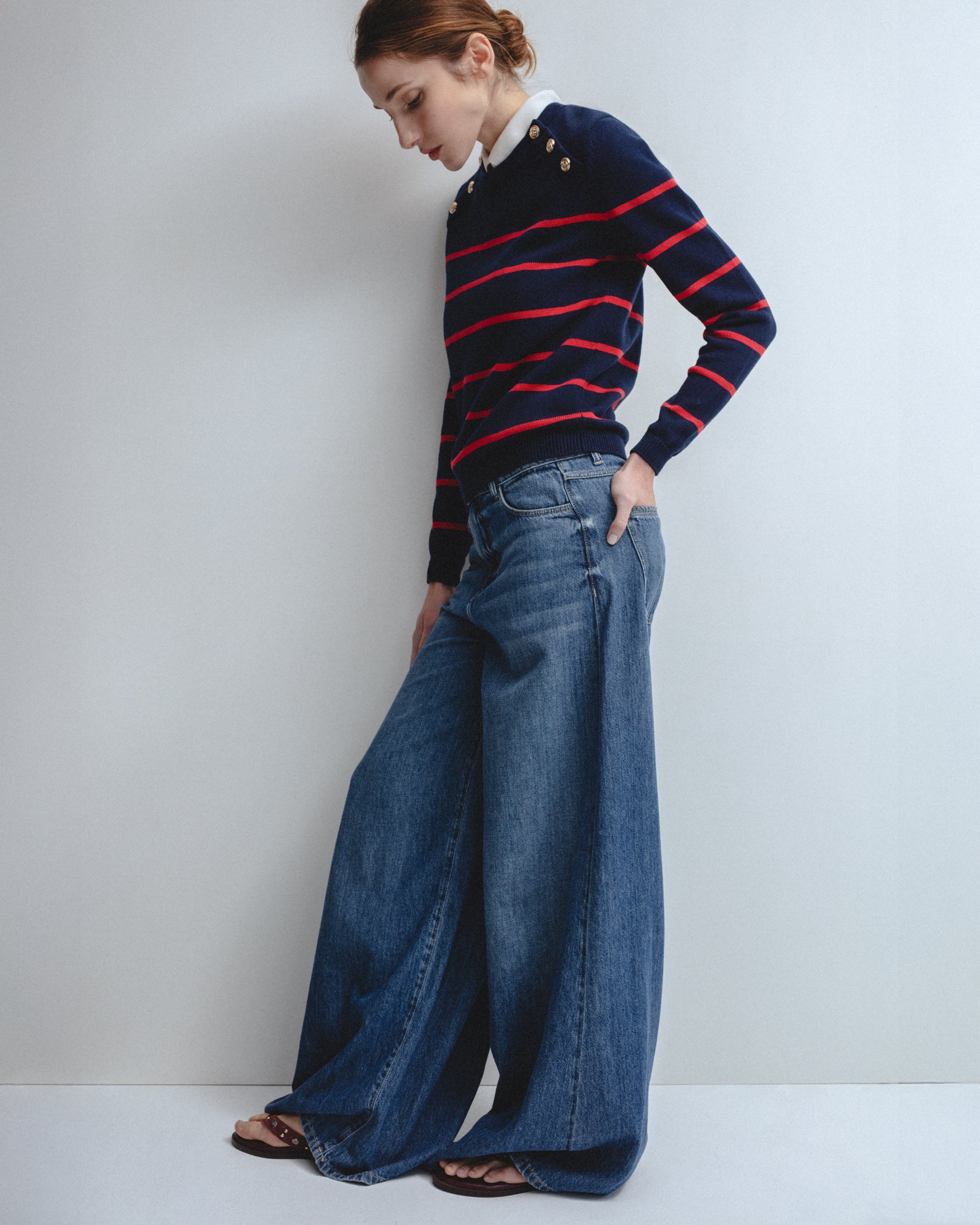 Jersey Punto Rayas Botones