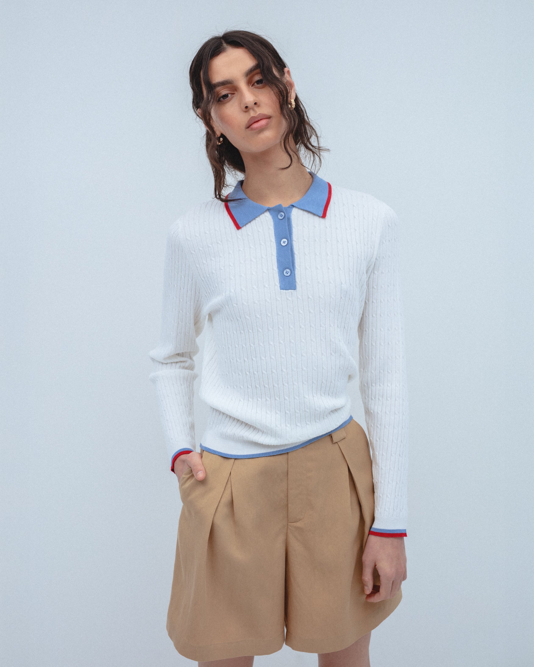 Jersey Polo Punto Cuello Contraste