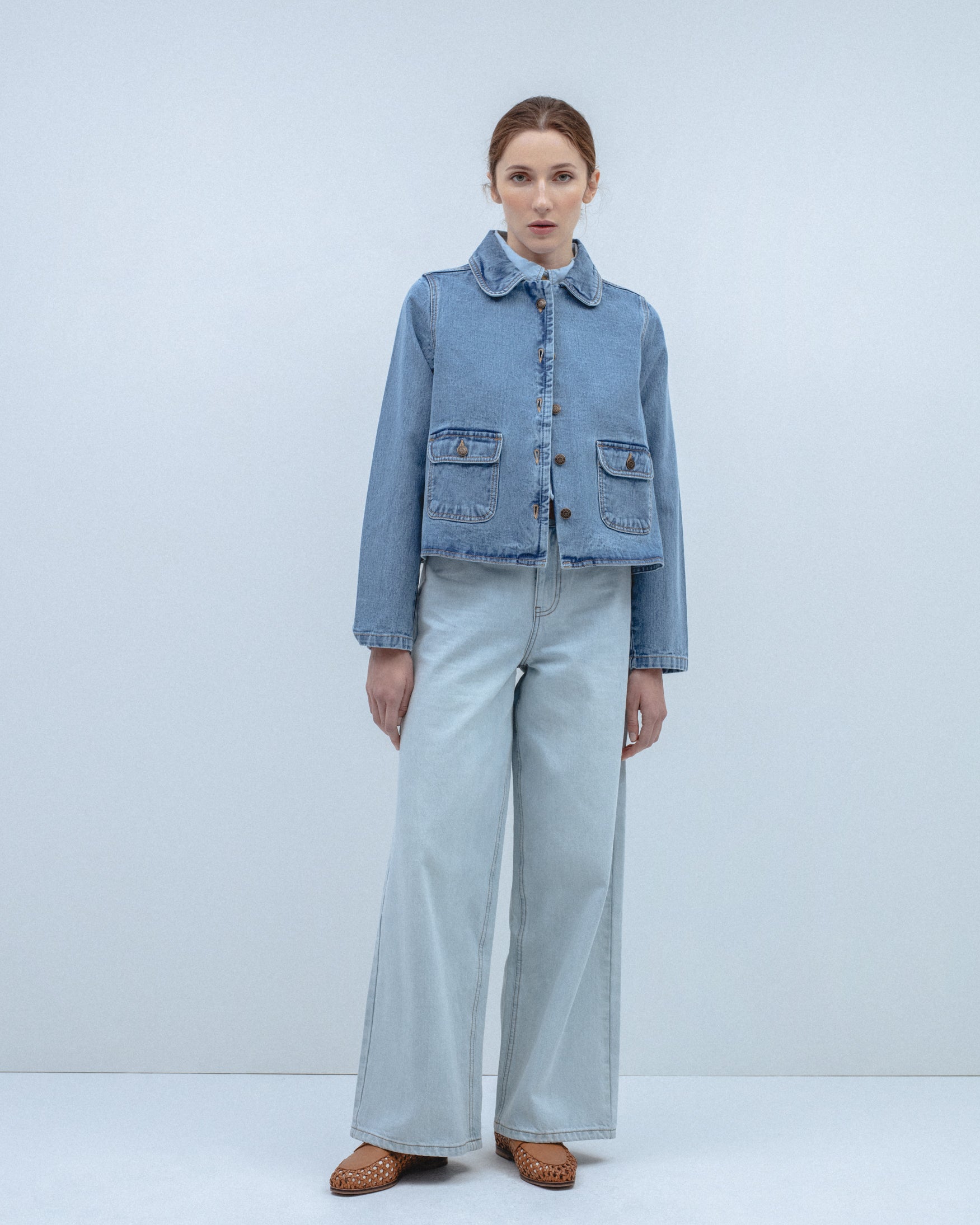 Chaqueta Denim Bolsillos Parche