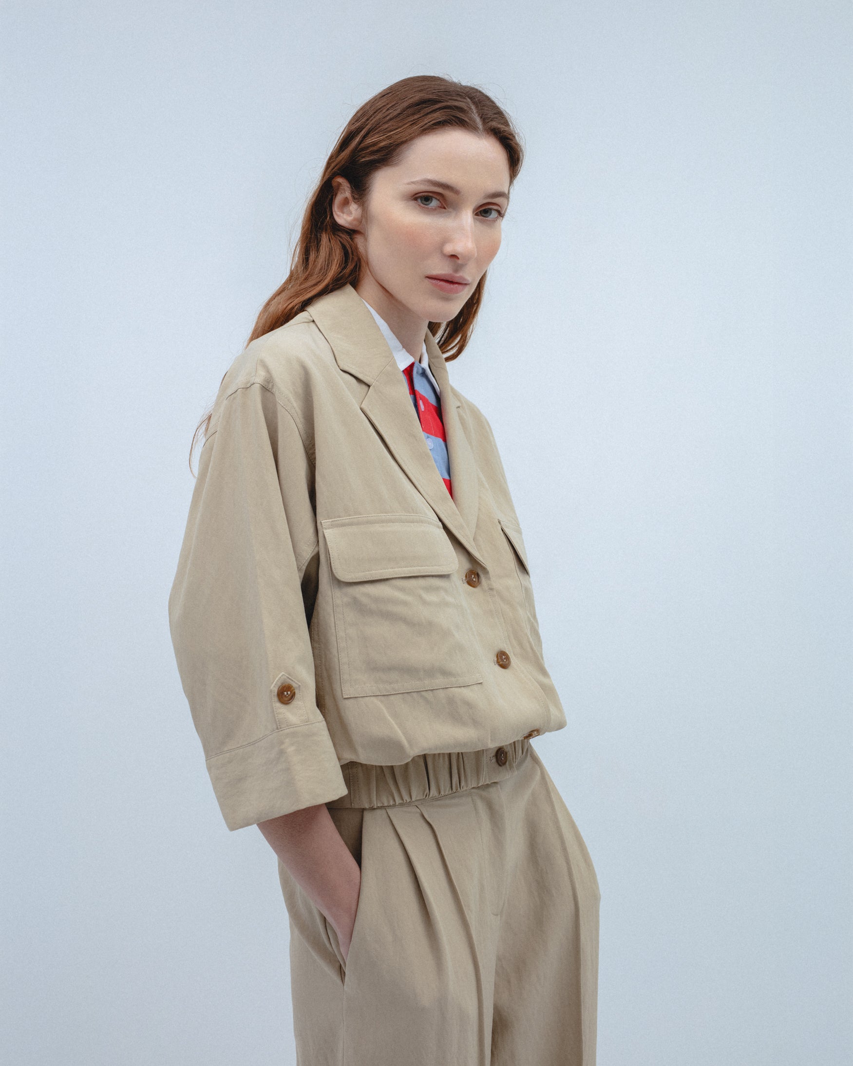 Chaqueta Fluida Bolsillos