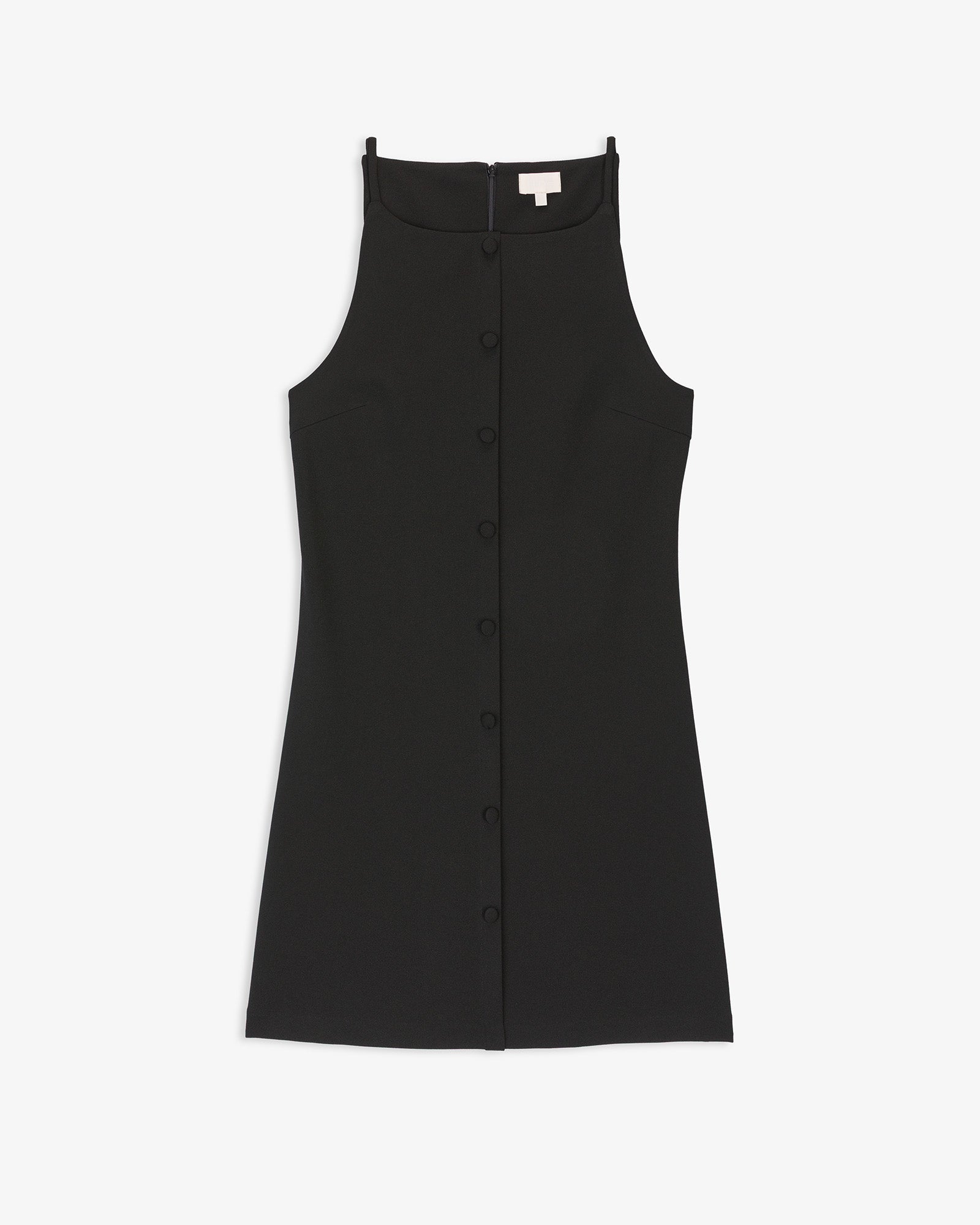 Vestido Corto Crepe Botones