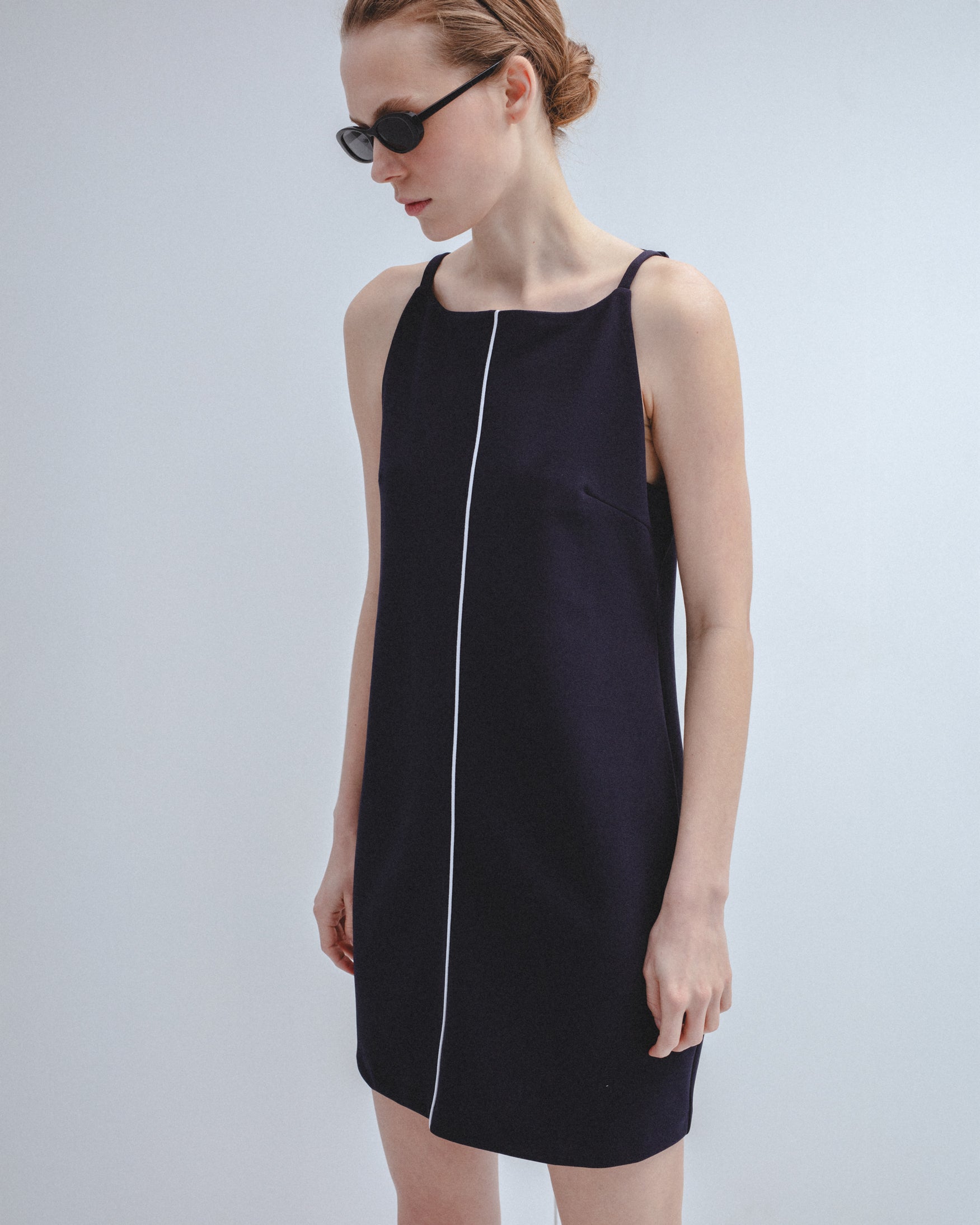 Vestido Corto Tirantes Contraste