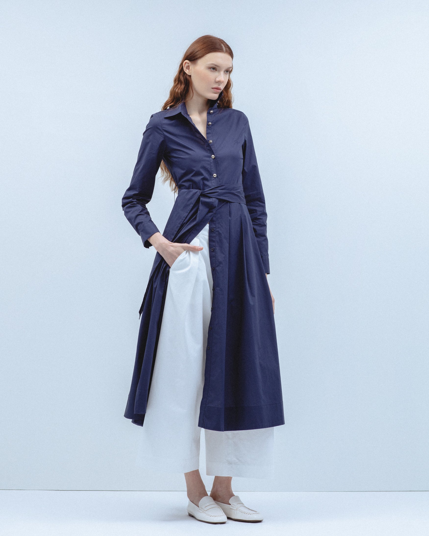 Vestido Midi Algodón Camisero