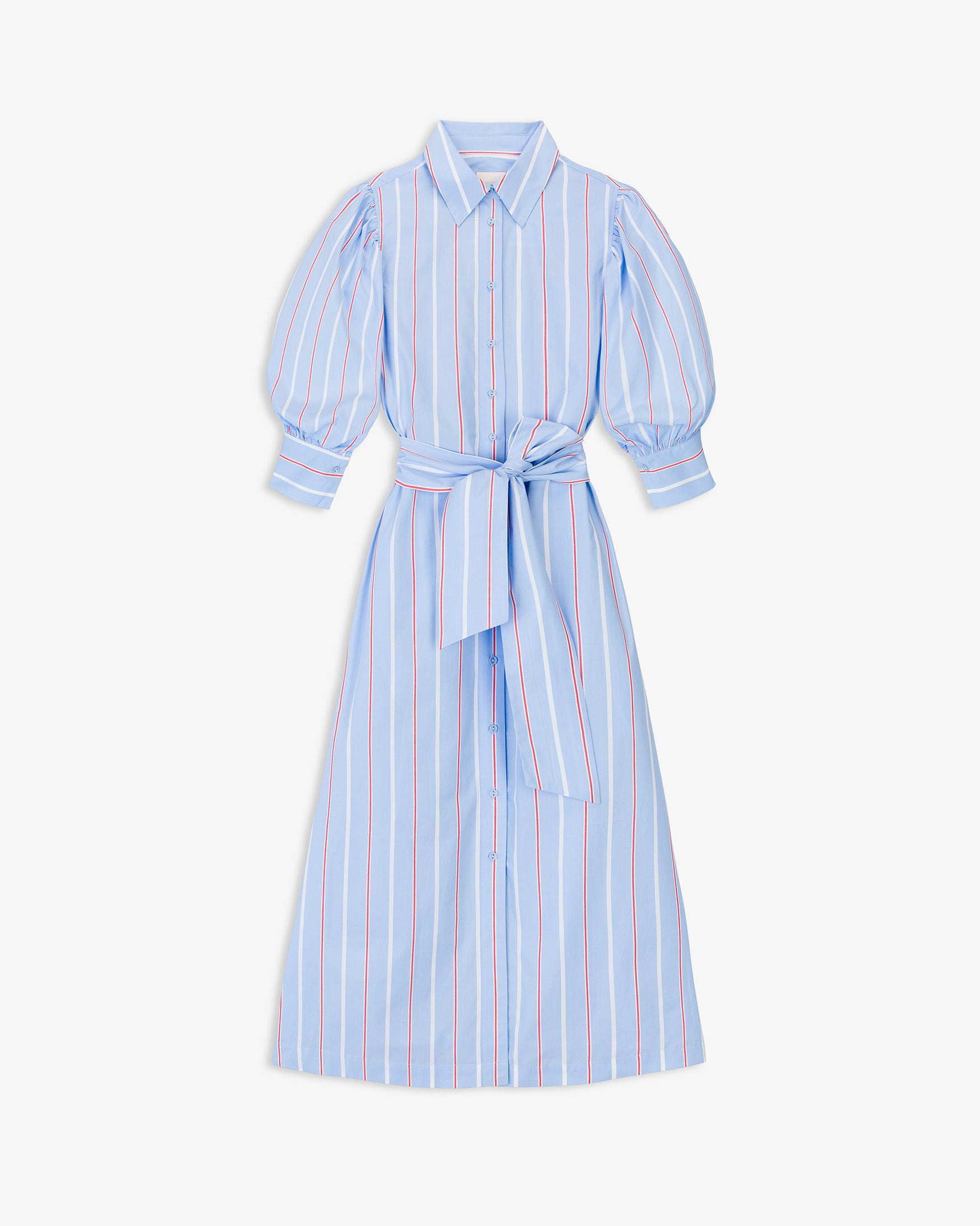 Vestido Midi Camisero Rayas