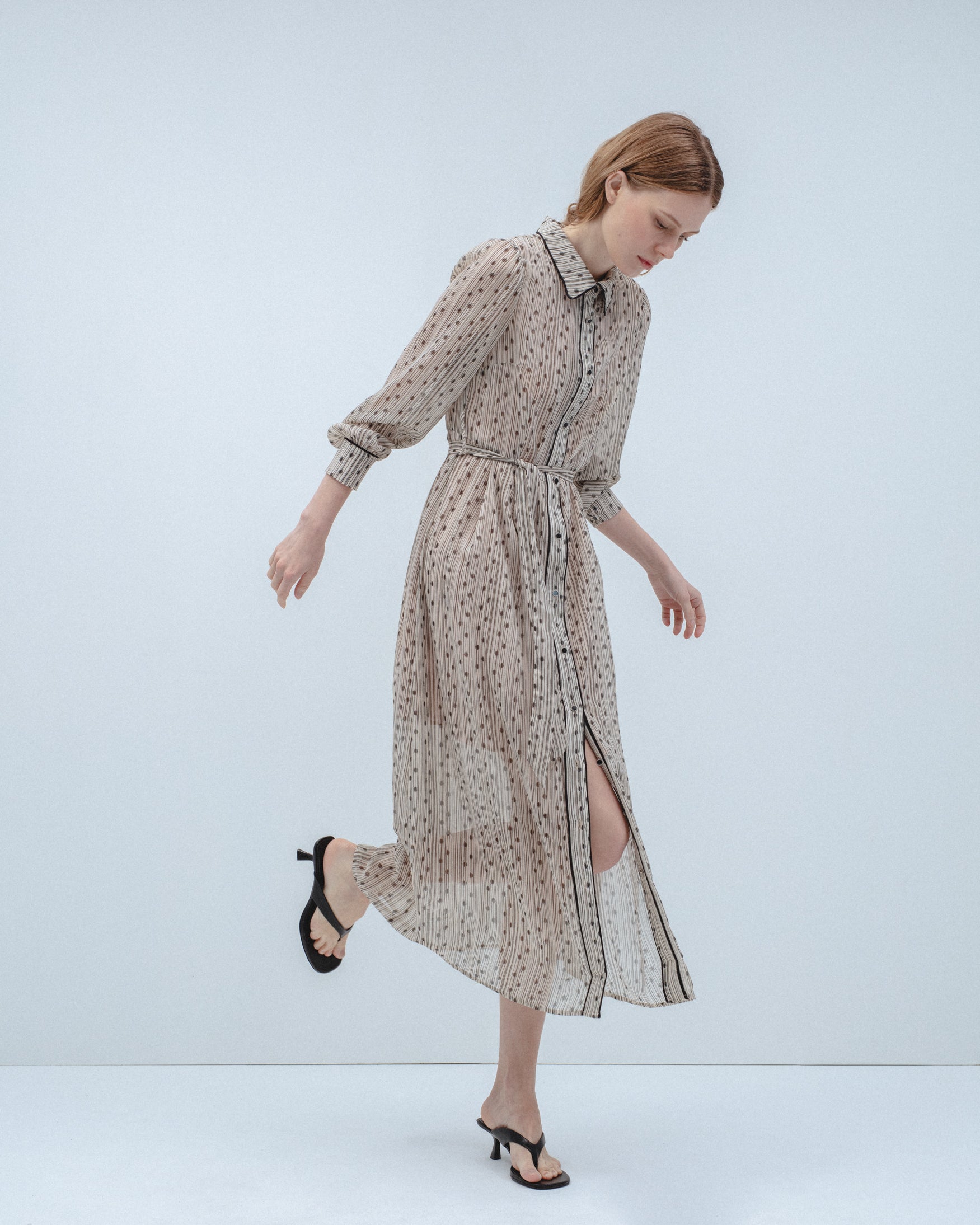 Vestido Camisero Estampado Lunares