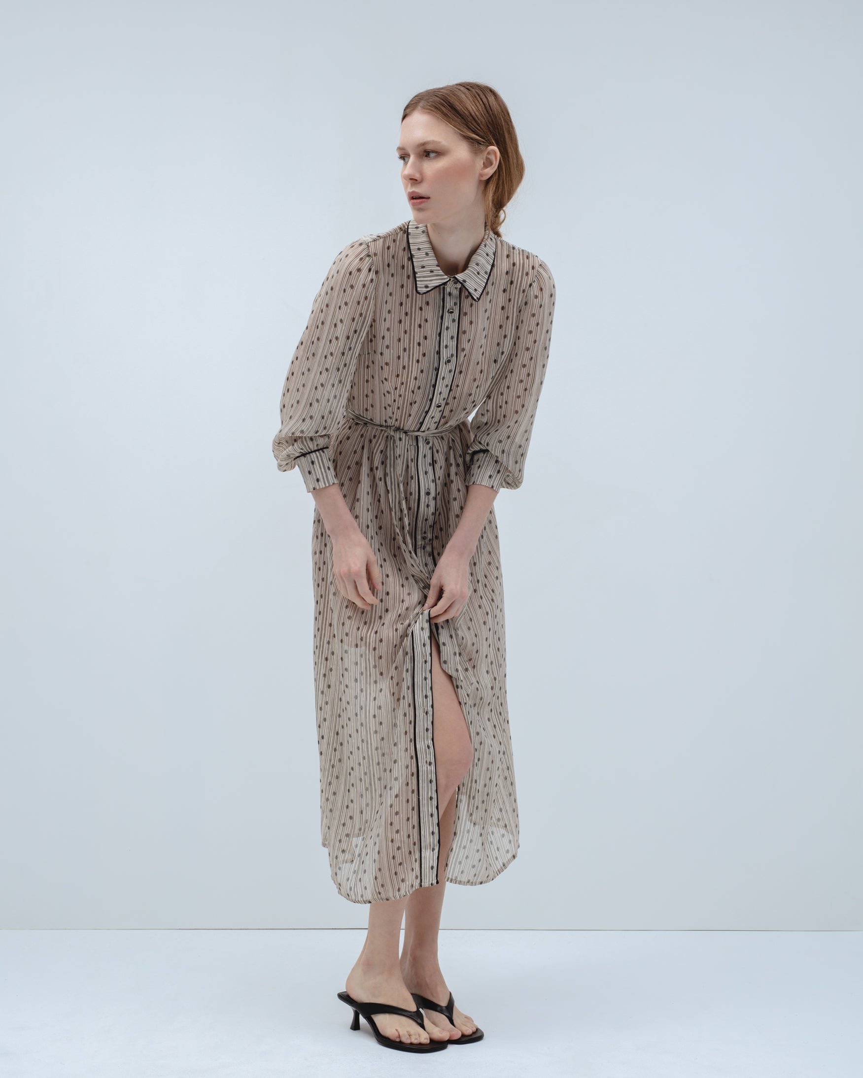 Vestido Camisero Estampado Lunares