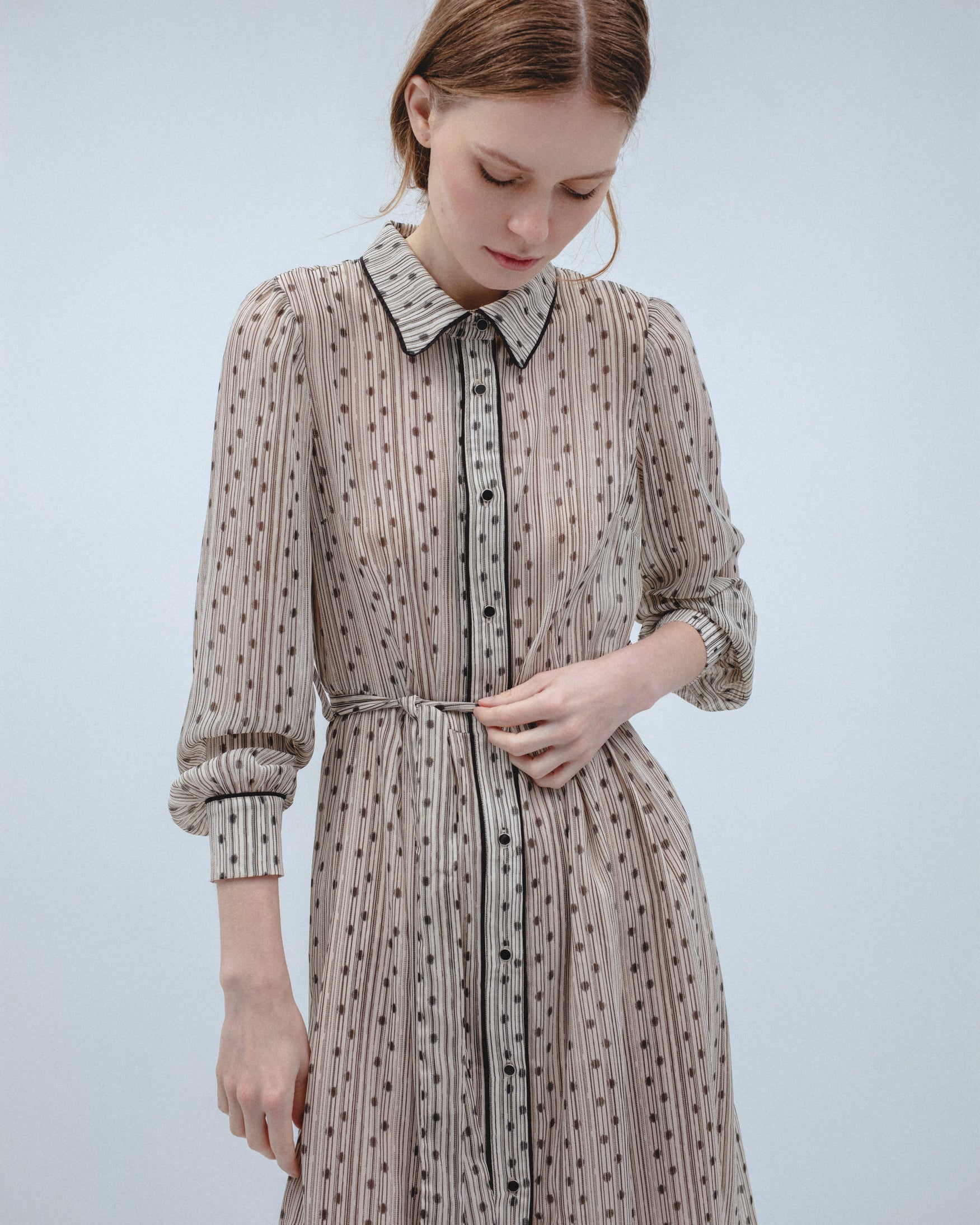 Vestido Camisero Estampado Lunares