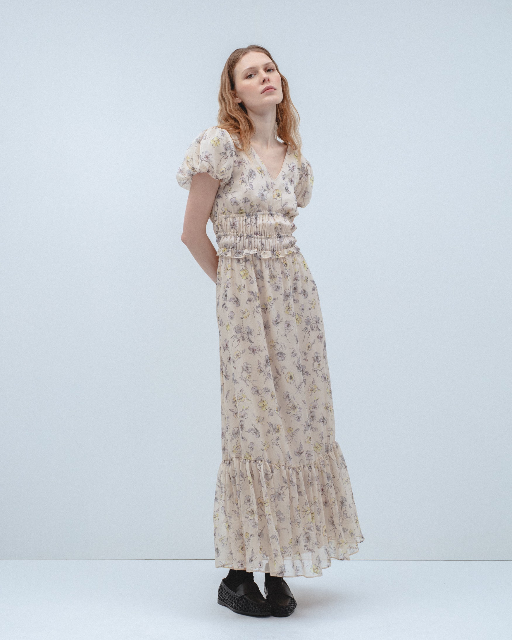 Vestido Largo Estampado Flores