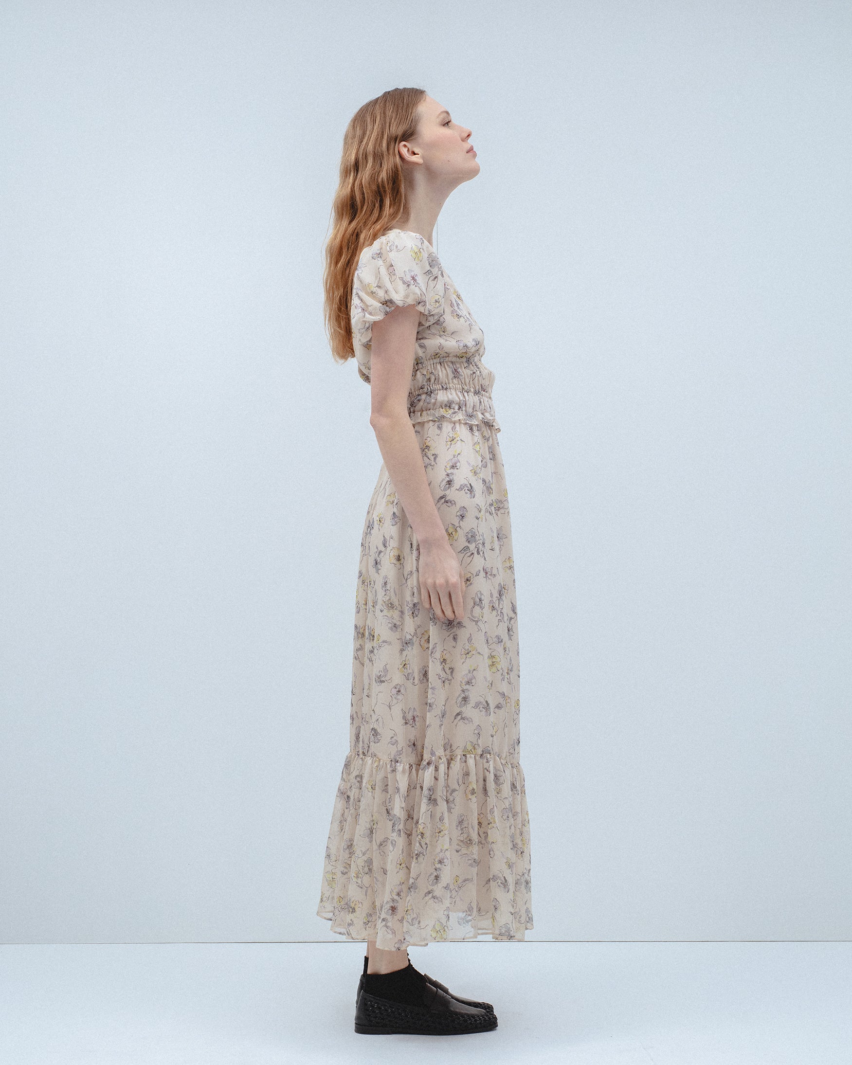 Vestido Largo Estampado Flores