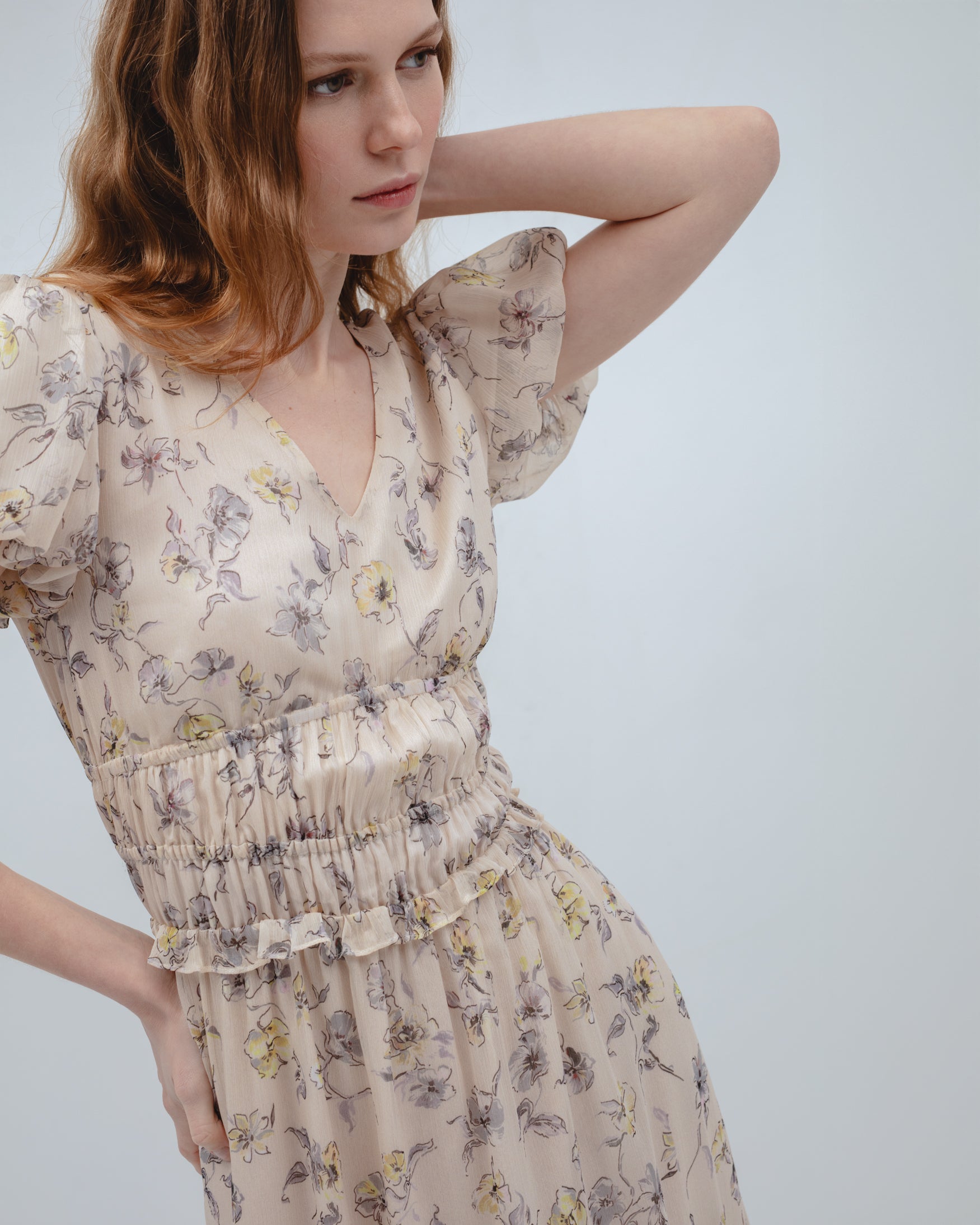 Vestido Largo Estampado Flores