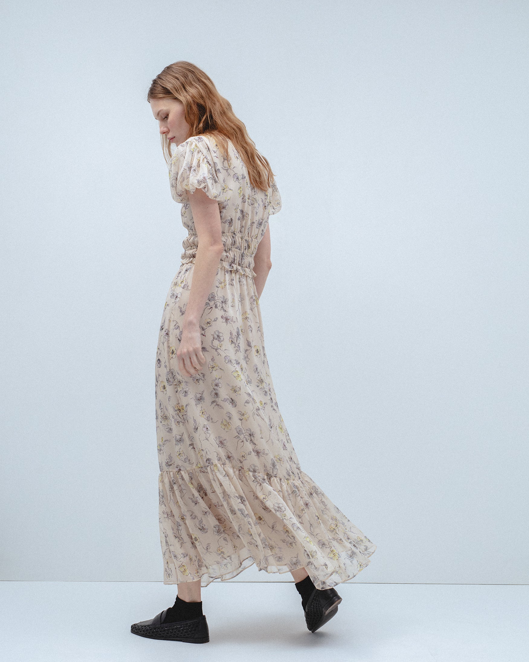 Vestido Largo Estampado Flores