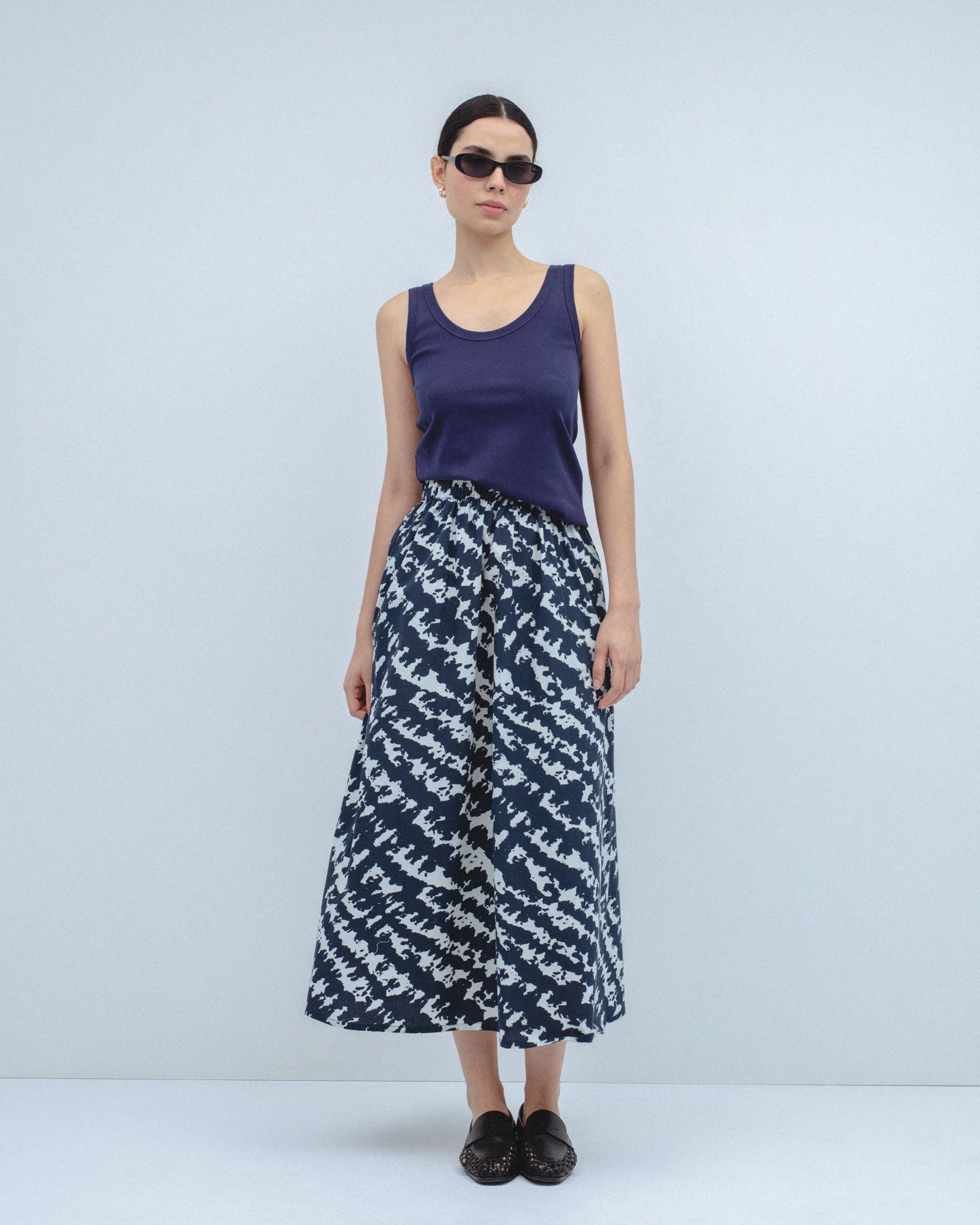 Falda Midi Vuelo Estampada