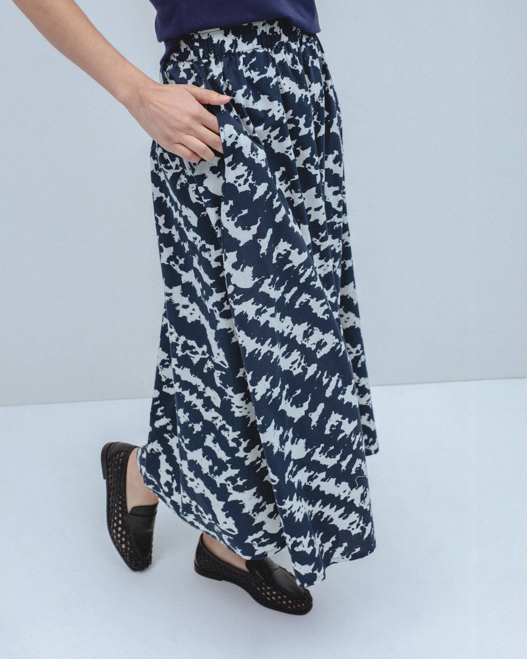 Falda Midi Vuelo Estampada