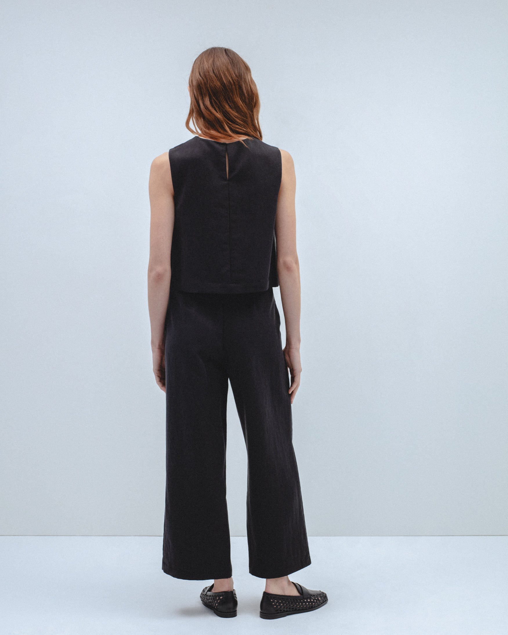 Pantalón Cropped Wide Leg Botones
